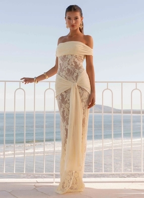 Gracie Twist Maxi Dress - Yellow Chill Wear