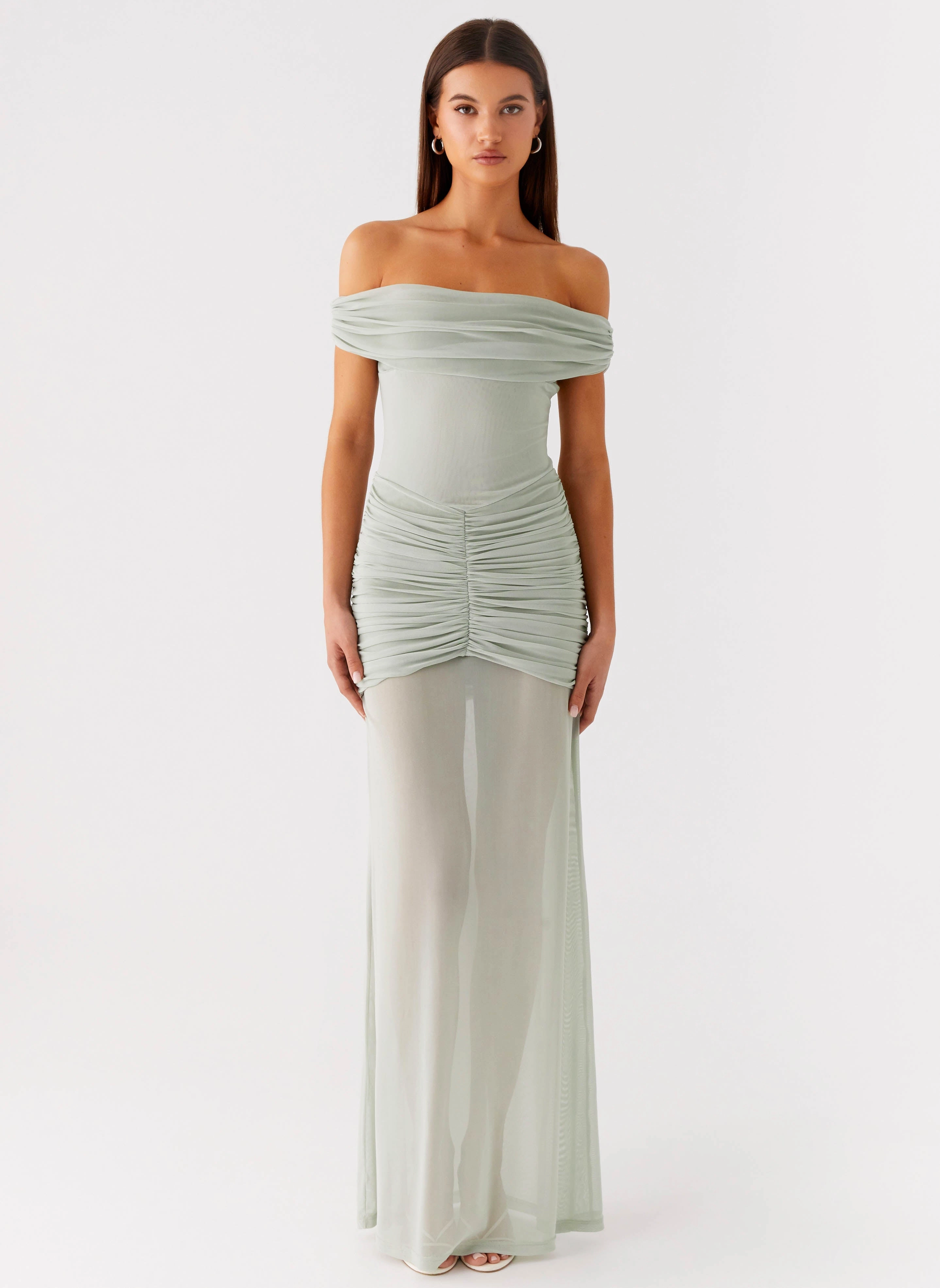 Eyllin Off Shoulder Maxi Dress - Sage Polished Look