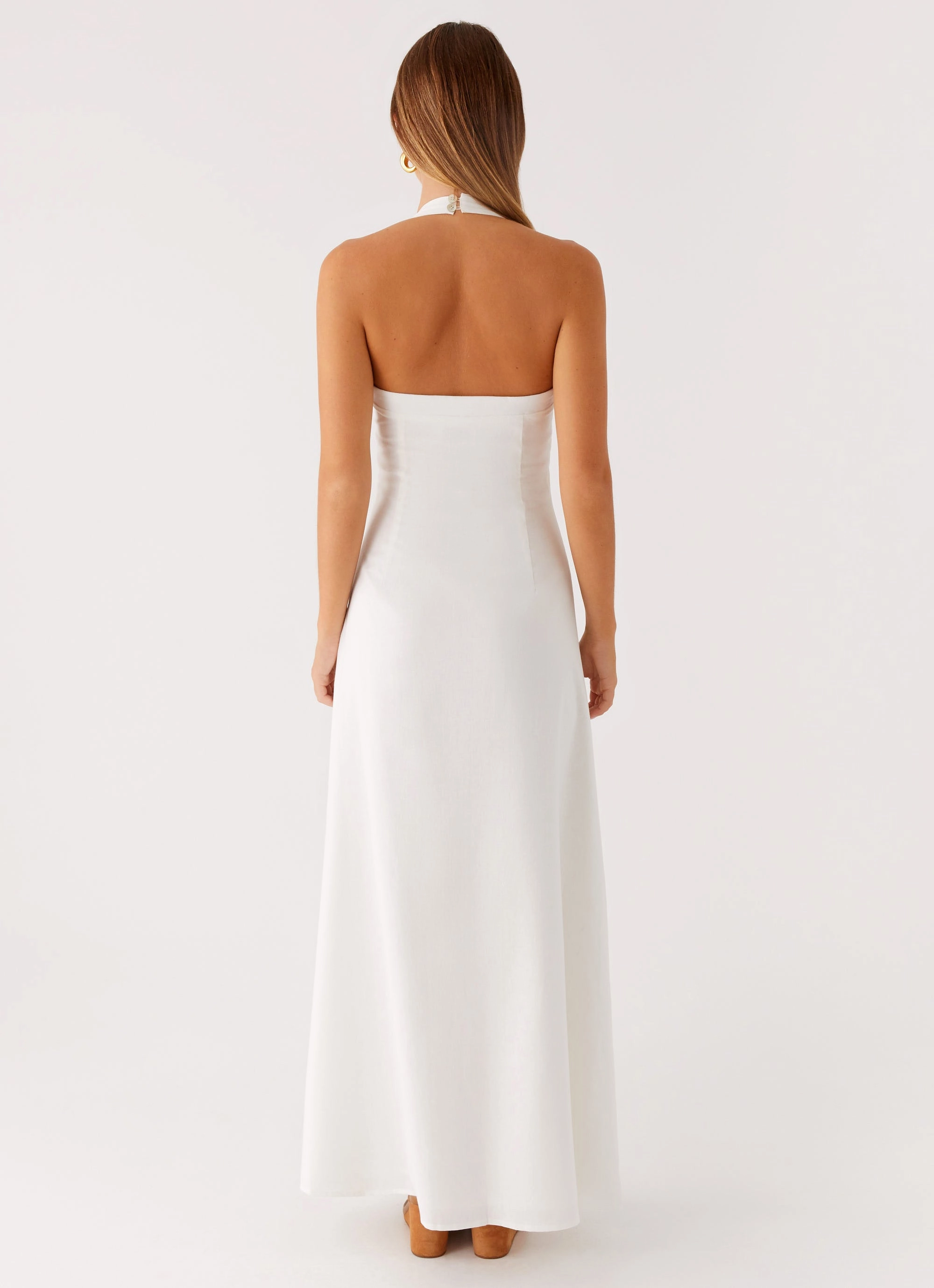 Jovanni Maxi Dress - White Flattering Style