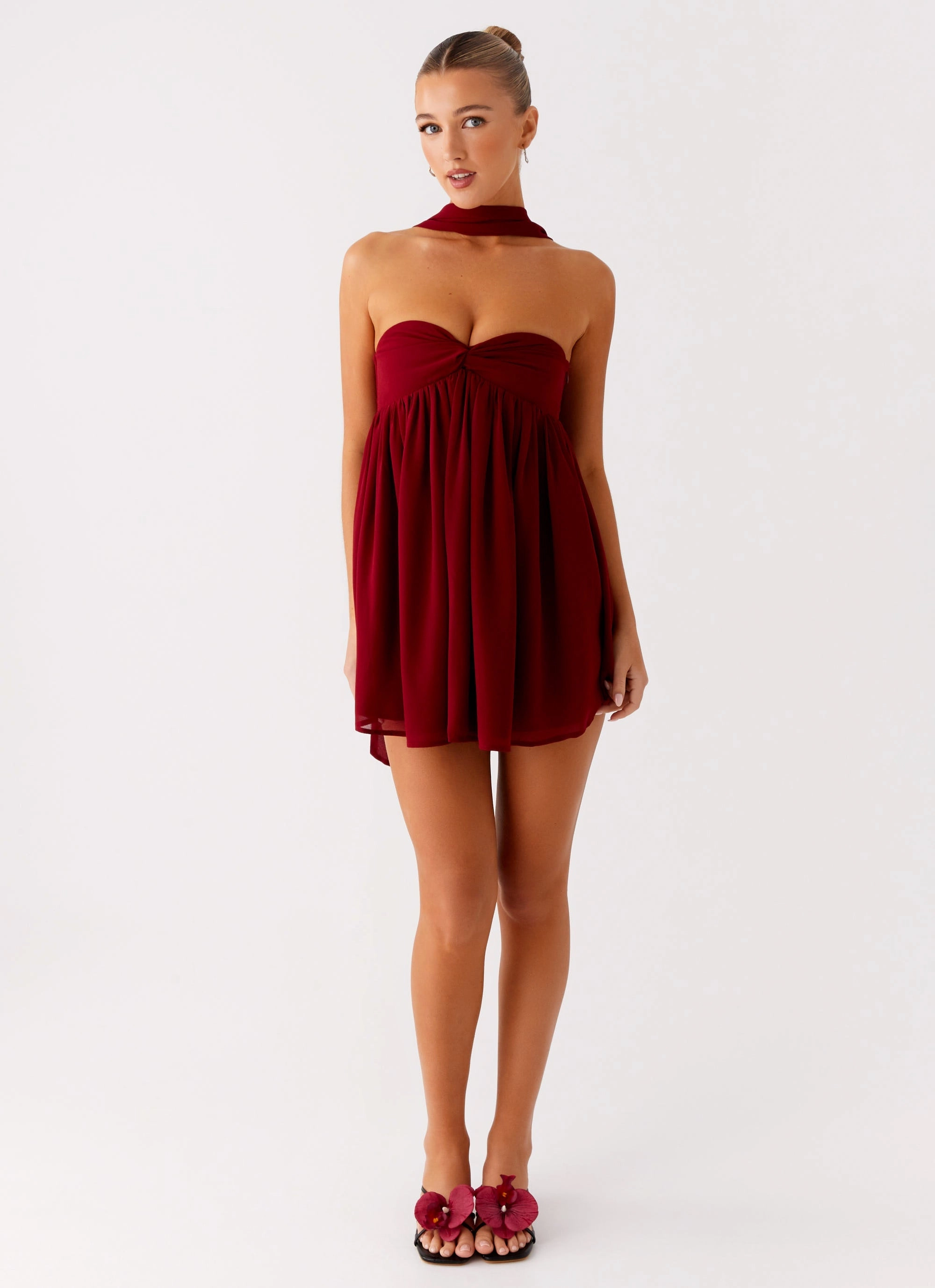 Year Round Saturn Mini Dress - Maroon