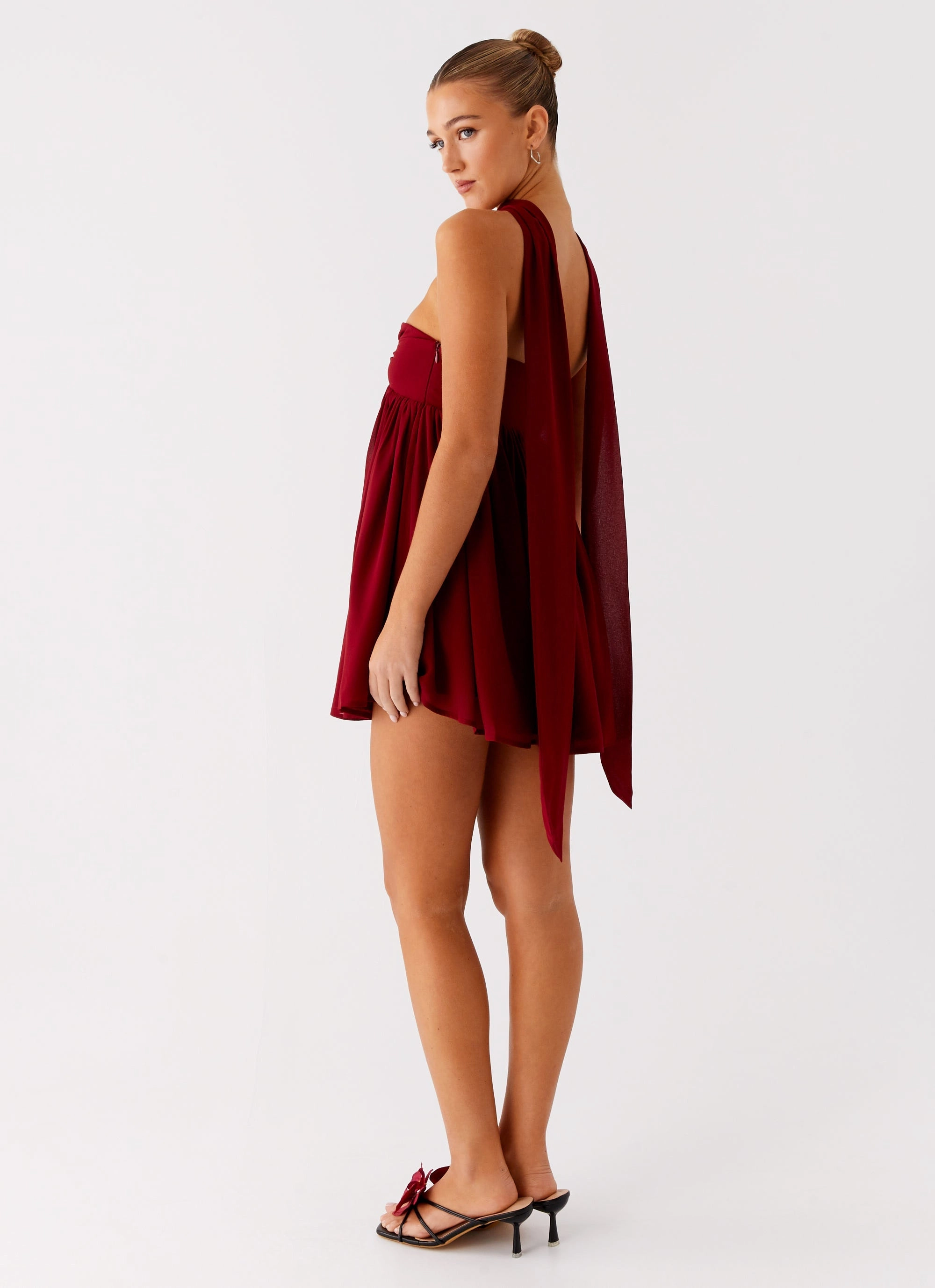 Classic Line Saturn Mini Dress - Maroon
