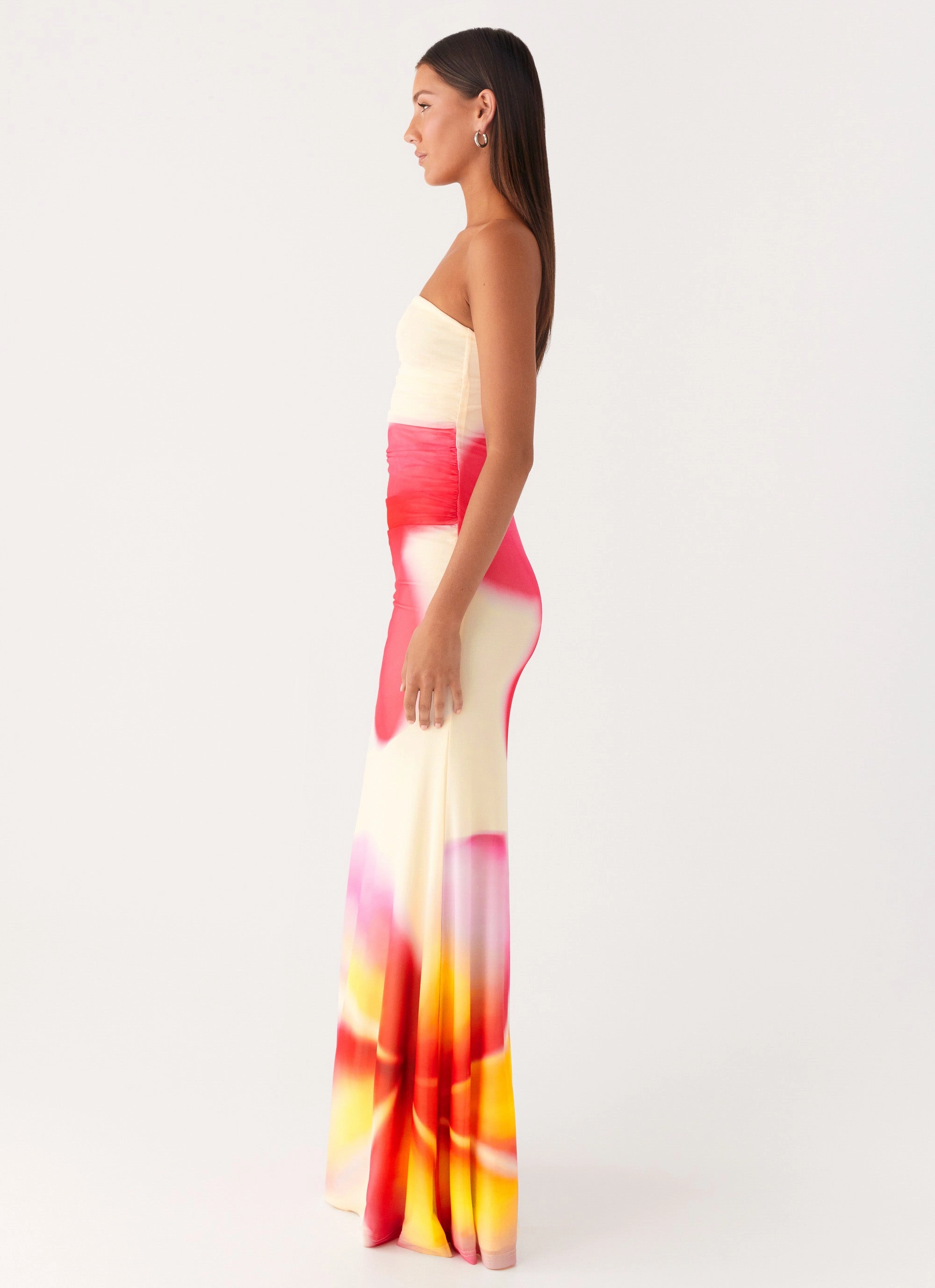Iroha Strapless Maxi Dress - Frangipani Yellow Sophisticated Style