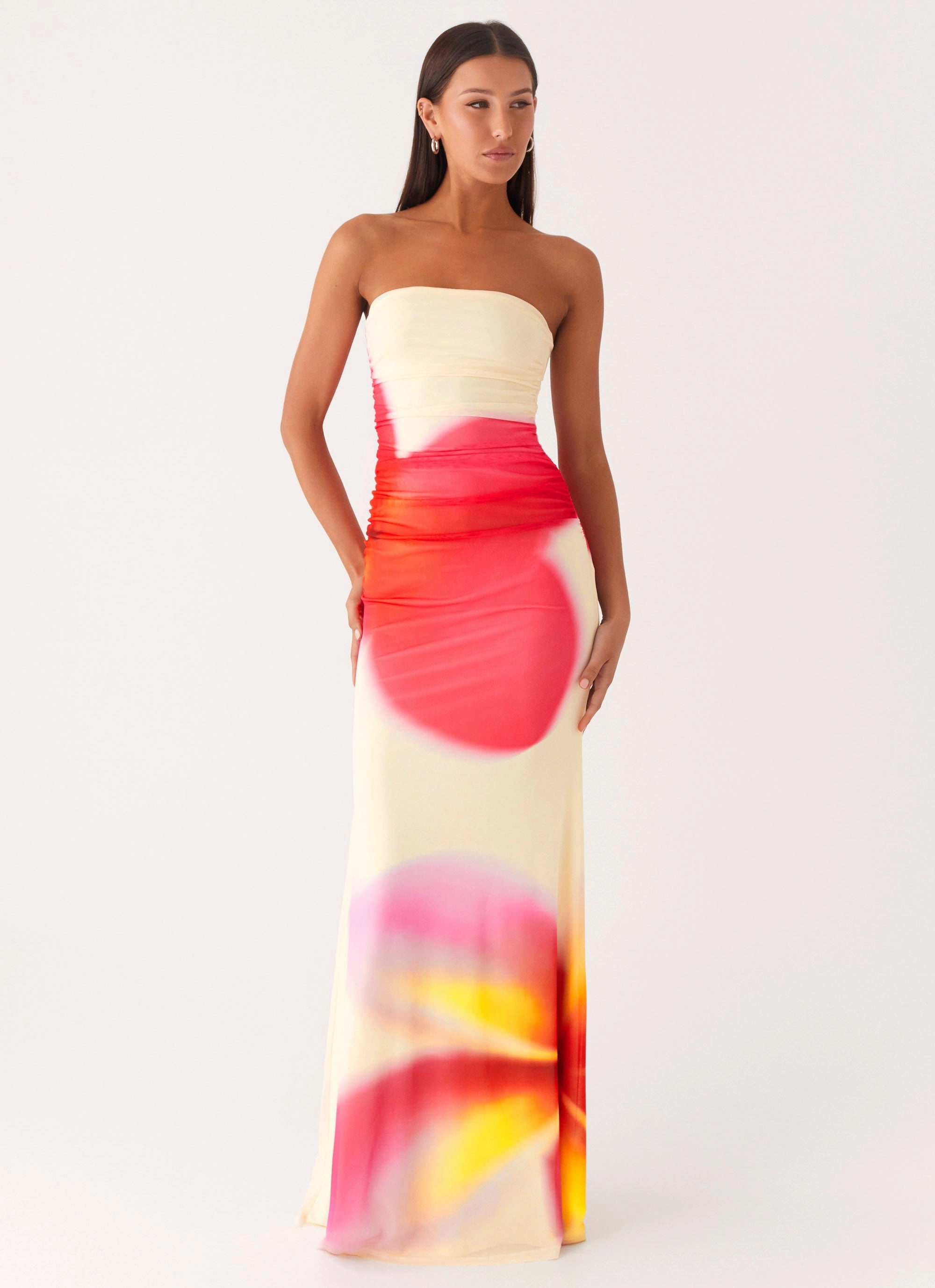 Iroha Strapless Maxi Dress - Frangipani Yellow Light and Comfortable