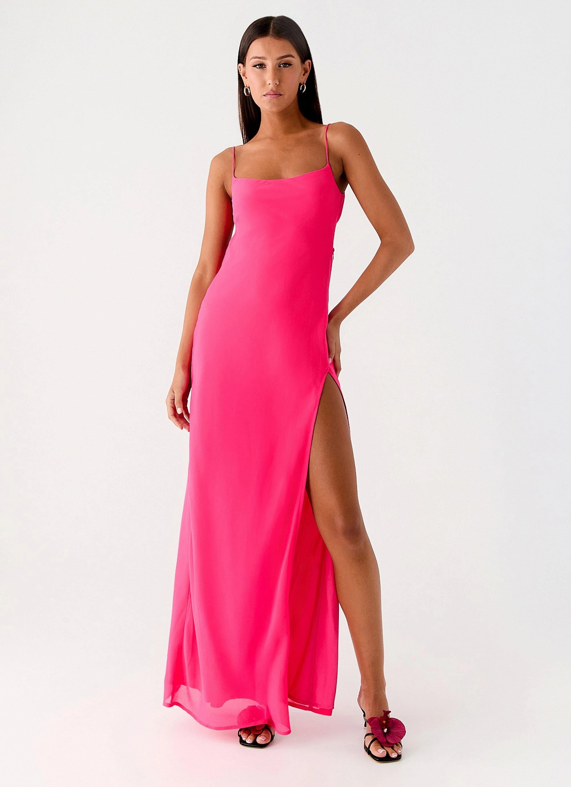 Trendy Wearable Alouette Maxi Dress - Fuchsia