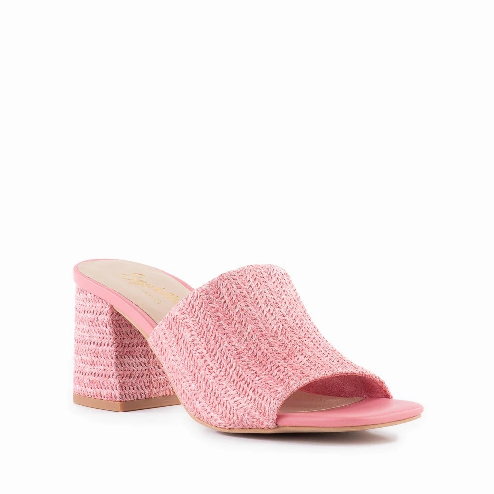 Seychelles Adapt Sandals in Raffia Pink Block Heel Comfortable to wear