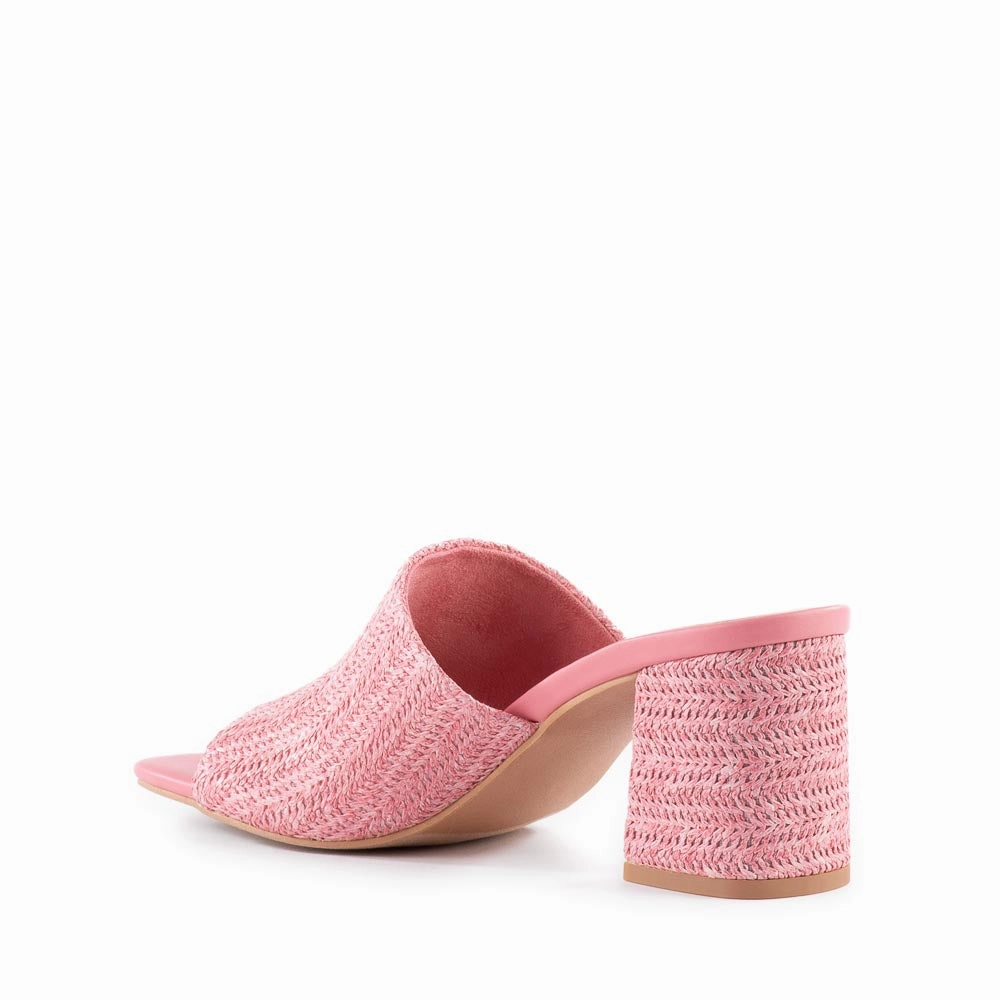 Seychelles Adapt Sandals in Raffia Pink Work Heels