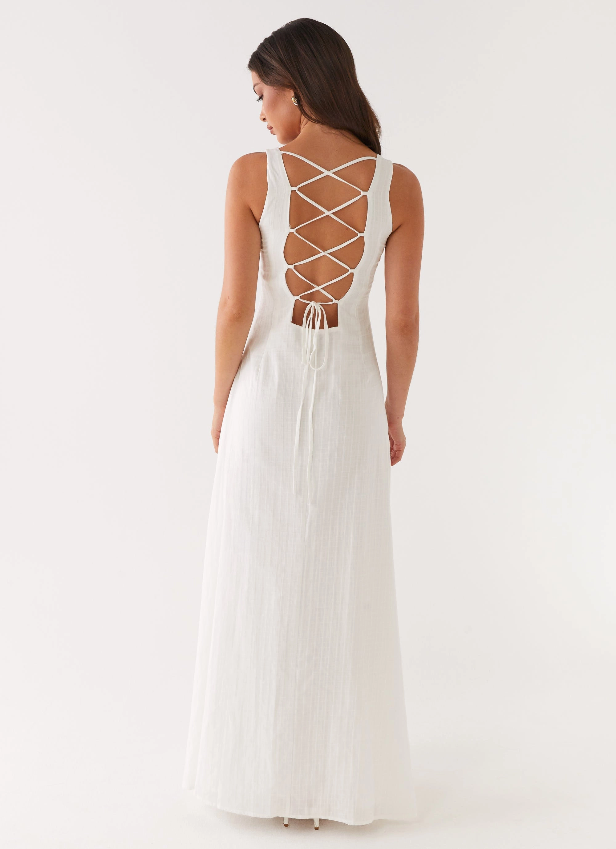 Maloney Maxi Dress - White Feminine Vibe Lightweight and Breezy
