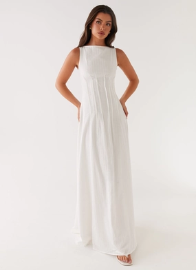 Built-In-Slip Maloney Maxi Dress - White