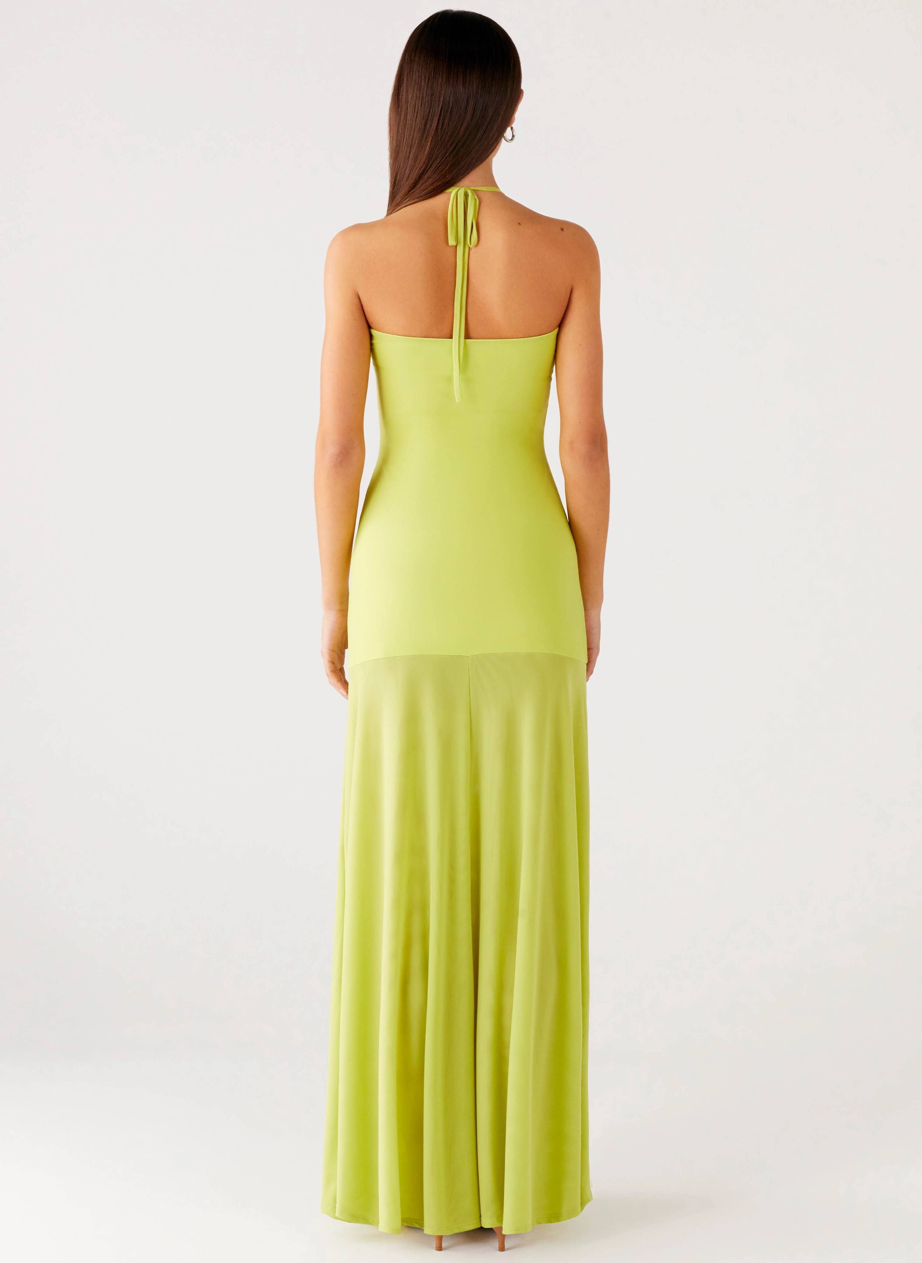 Claria Maxi Dress - Lime Polished Edge