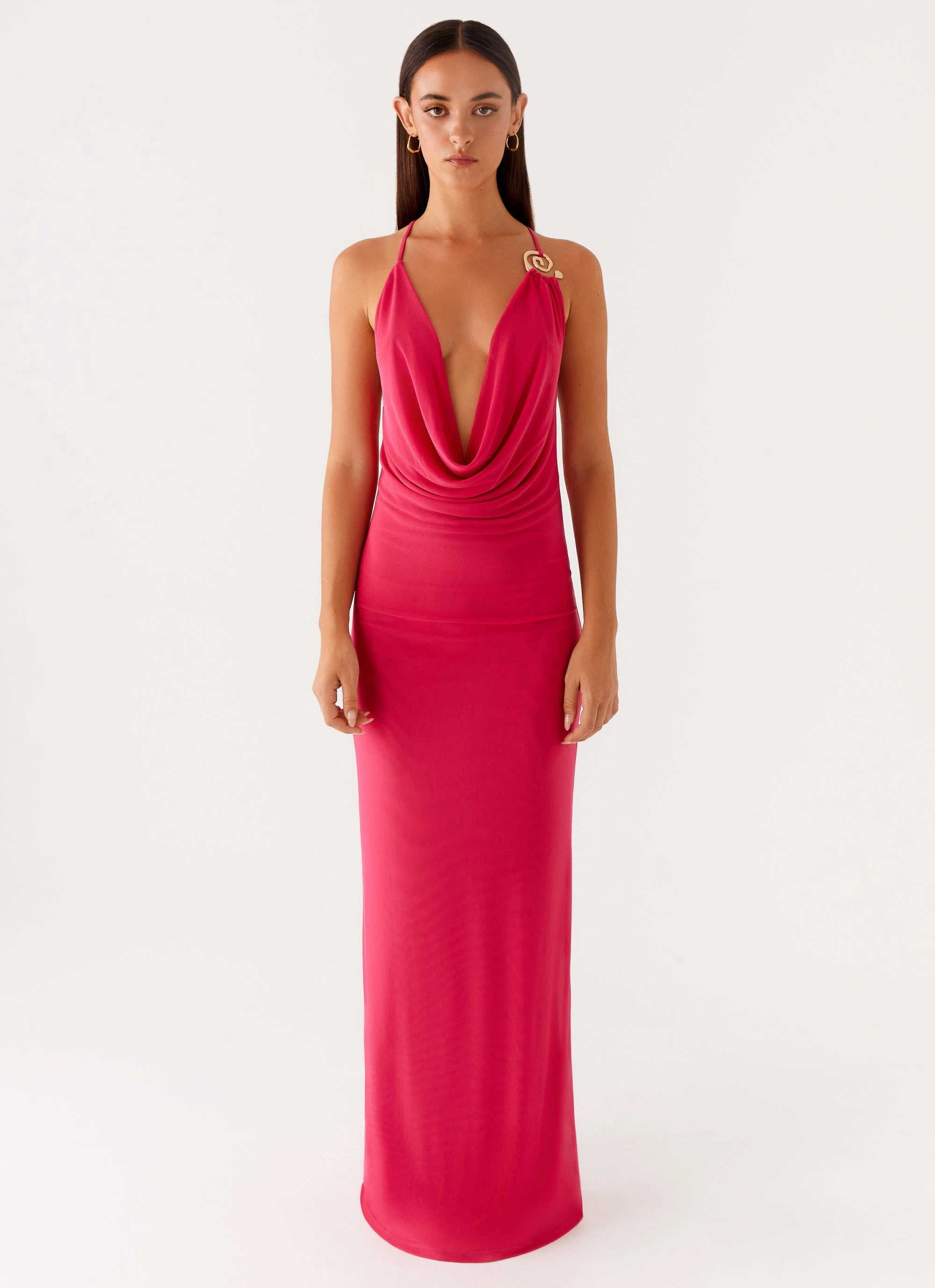 Everyday Layers Sharp Design Game Player Maxi Dress - Hot Pink