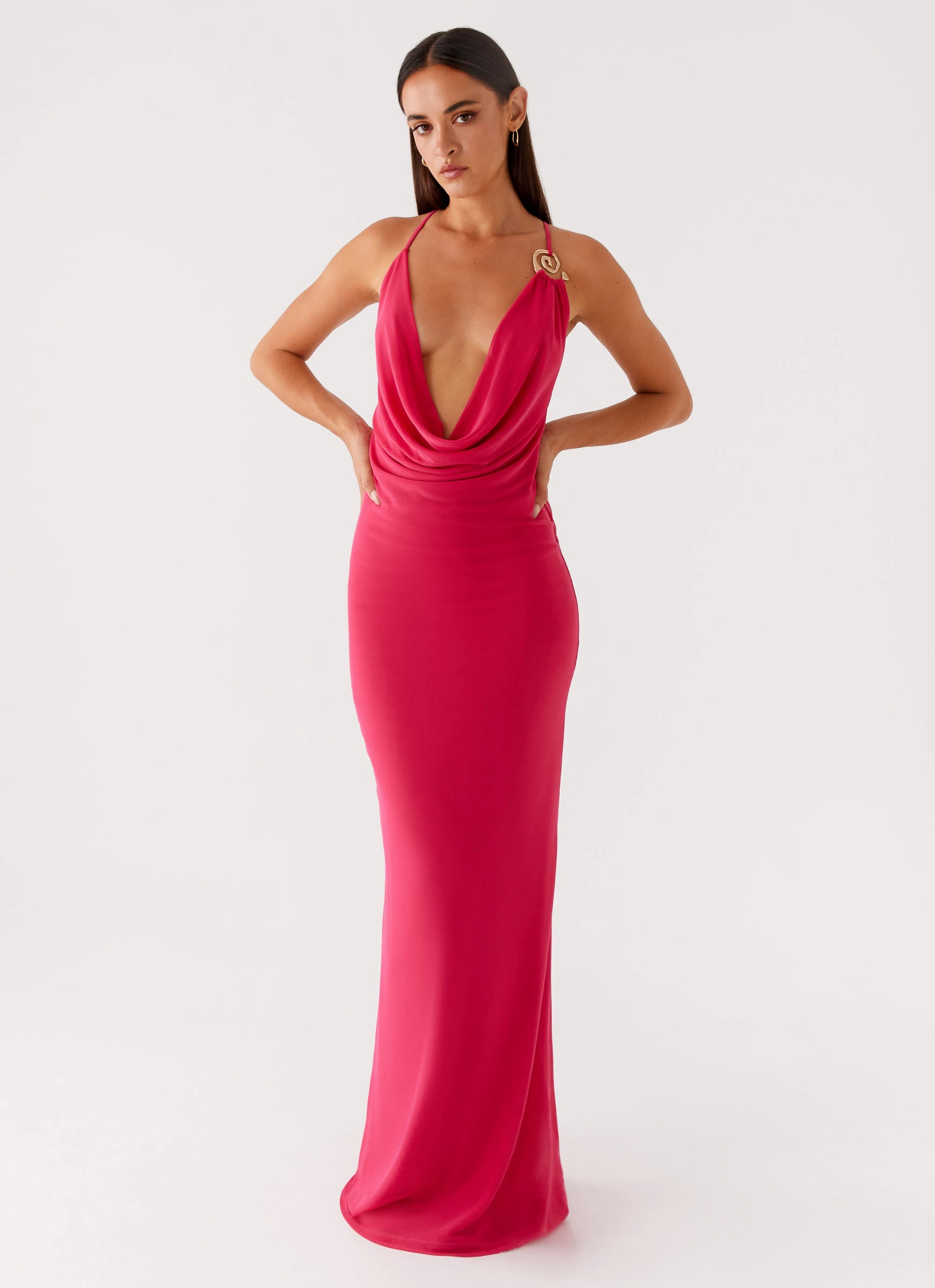 Fashionable Comfort Wear Game Player Maxi Dress - Hot Pink