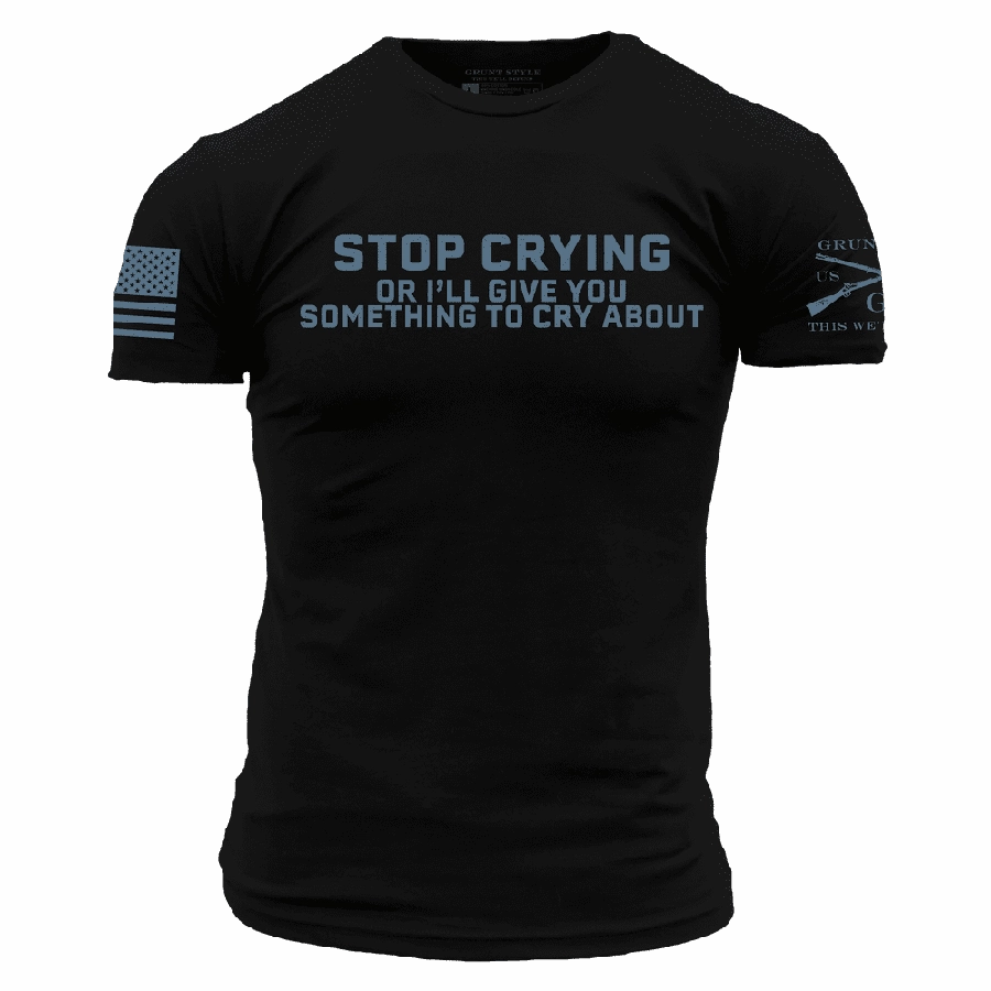 Chill Mode Fit ZeroWaste Production Stop Crying T-Shirt - Black