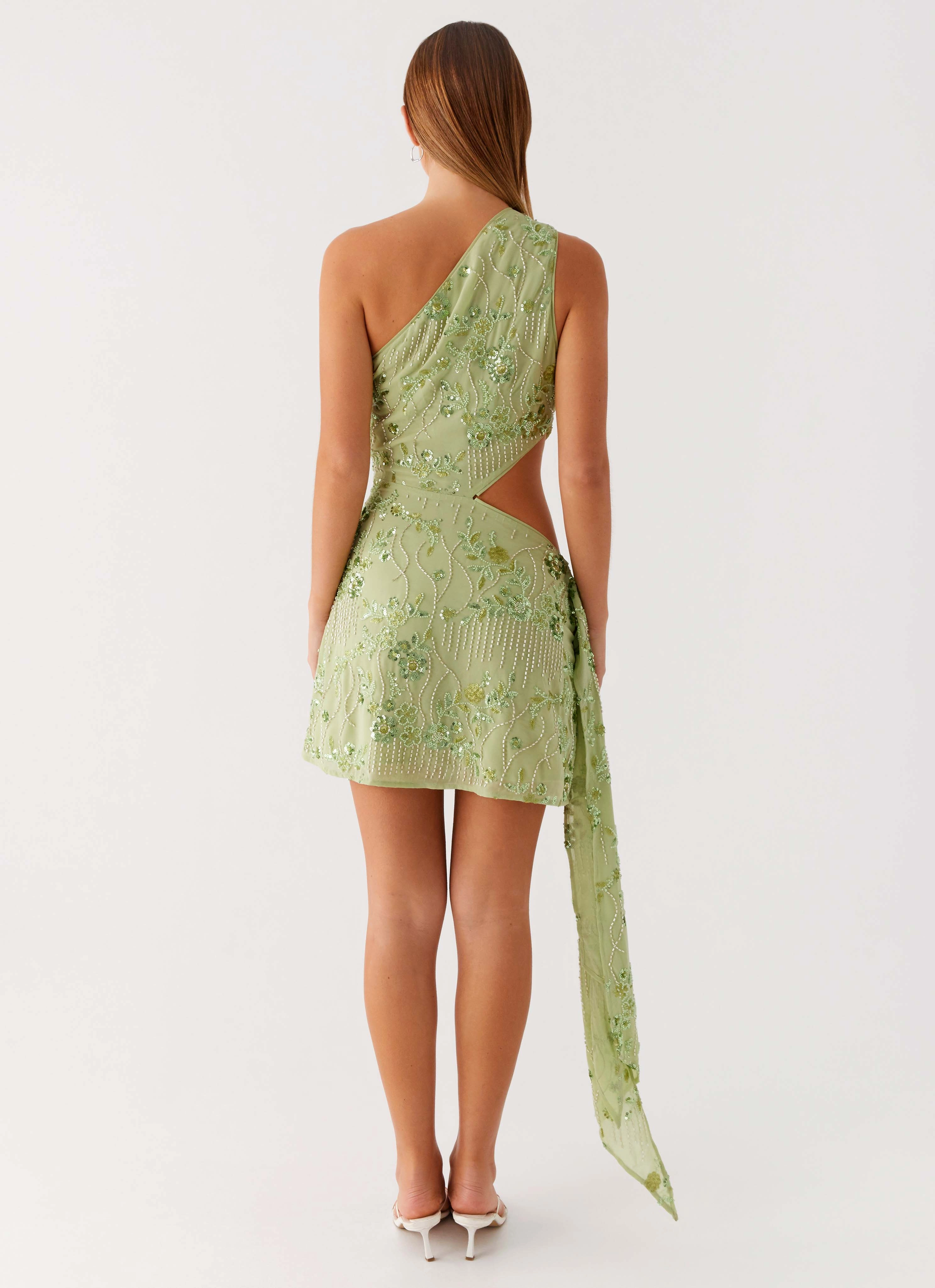 Juelz Beaded Mini Dress - Lime Quick Drying Slim Shape
