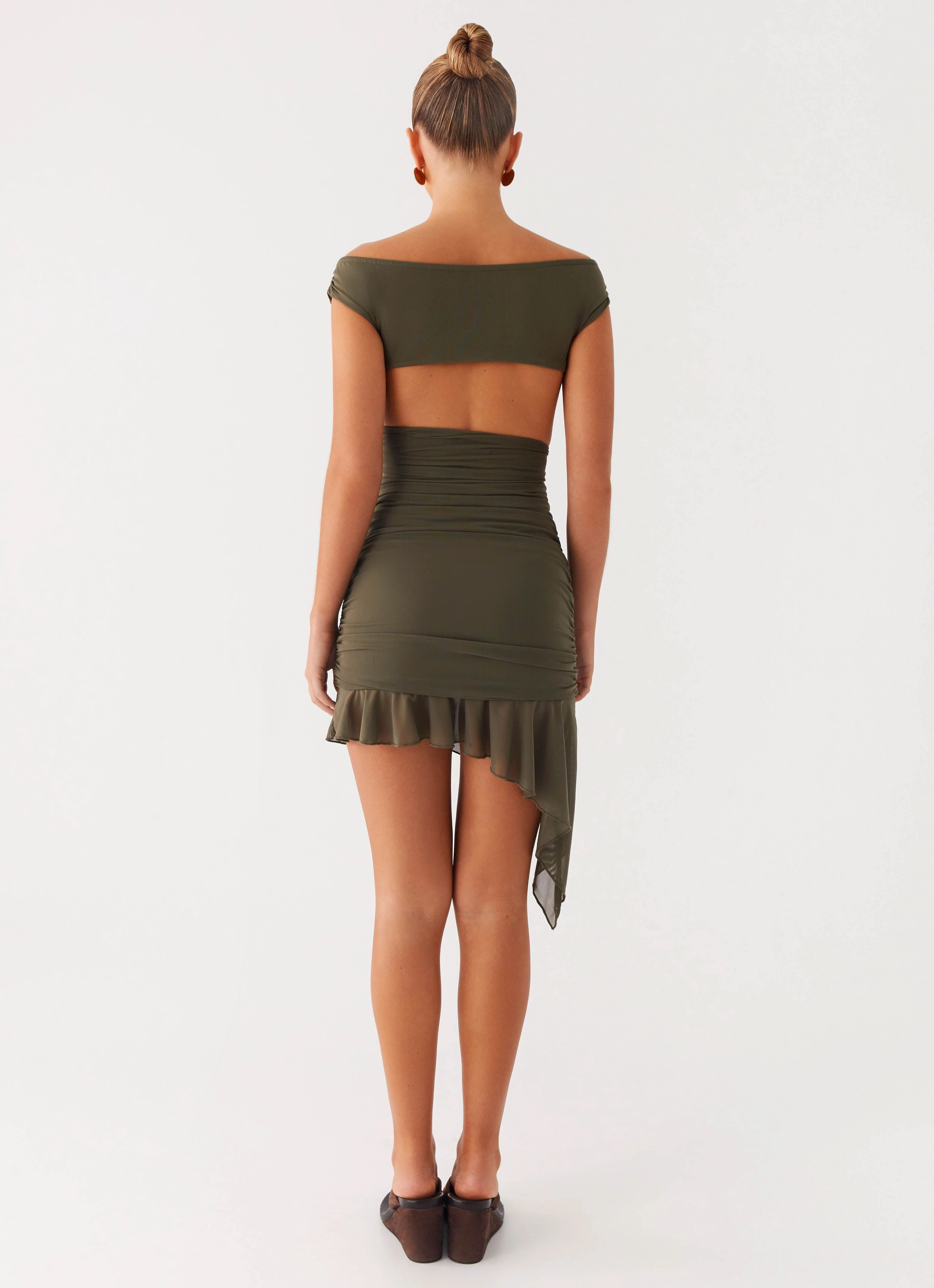 Soft Fabric Ivy Whisper Mini Dress - Khaki