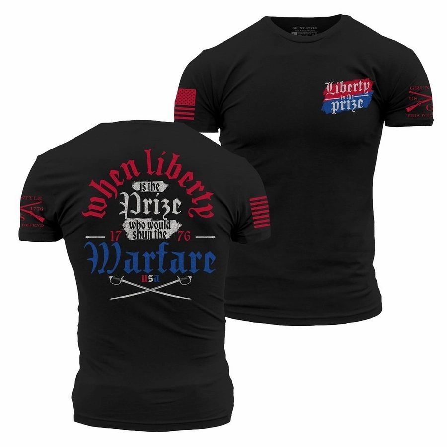 soft fit Liberty Is The Prize T-Shirt - Black