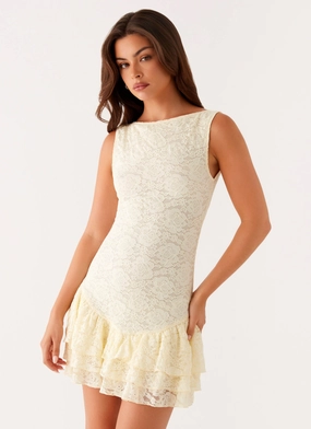 Refined Mood Manuka Ruffle Mini Dress - Yellow