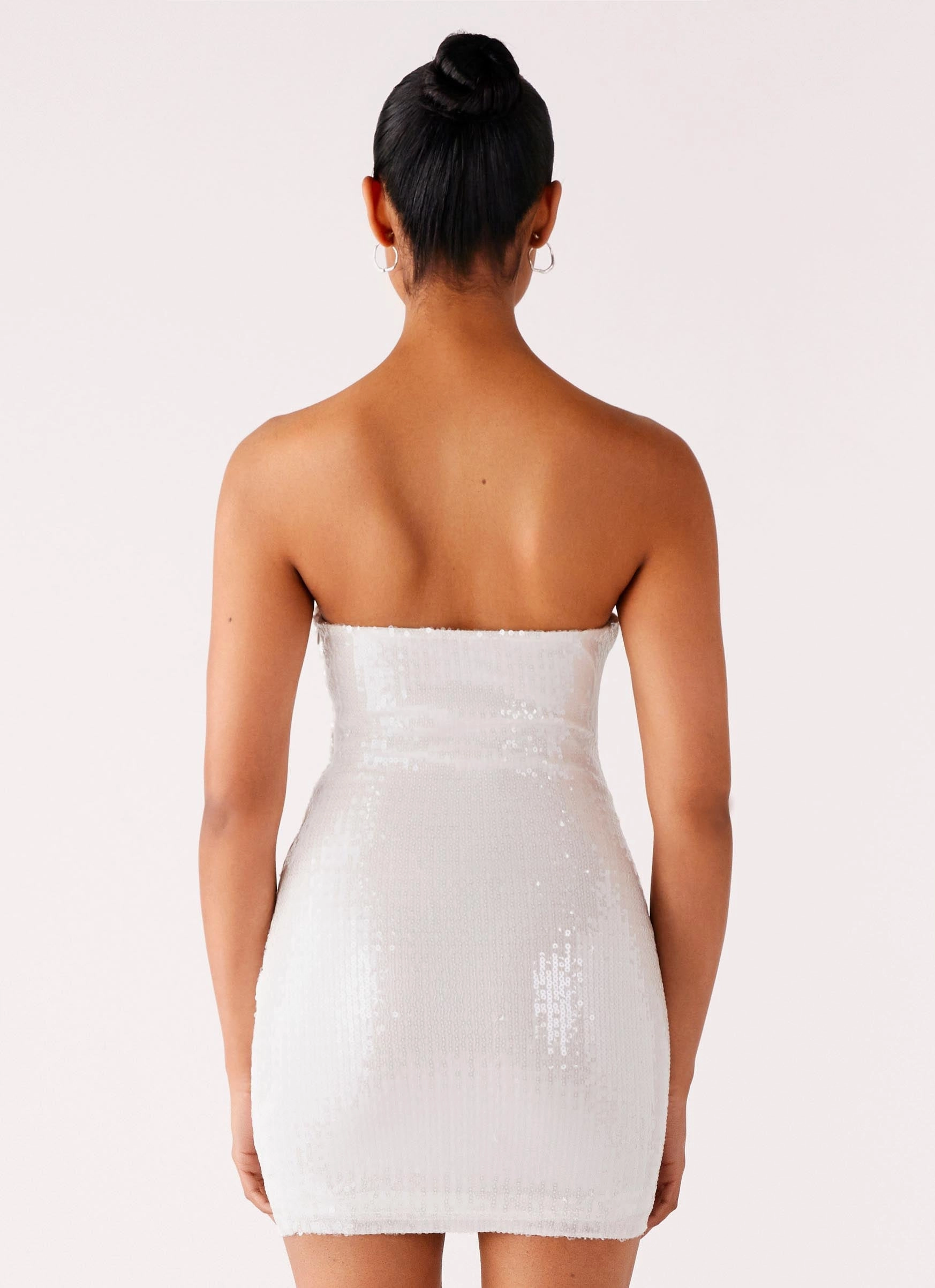 Chic Direction Clyra Sequin Mini Dress - Ivory