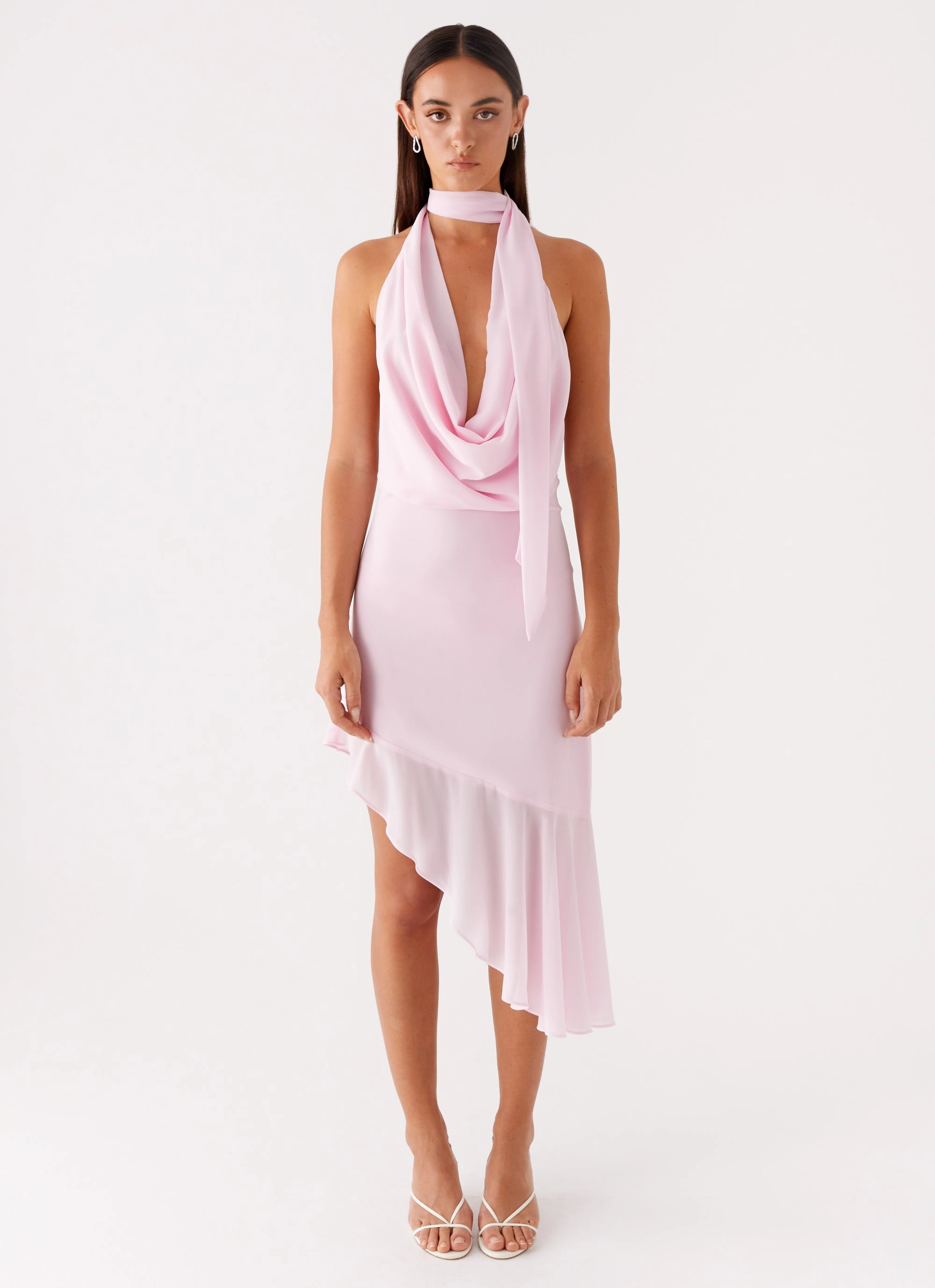 Coastal Chic Layna Scarf Midi Dress - Pink
