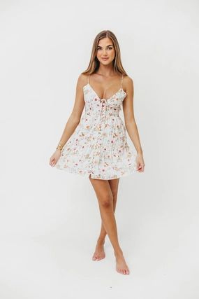 Self Power Comfy Shape Taya Corset Tiered Mini Dress in Poppy Rose *Final-Sale*