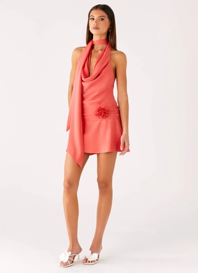 Aura Glow Kenzie Mini Dress - Coral