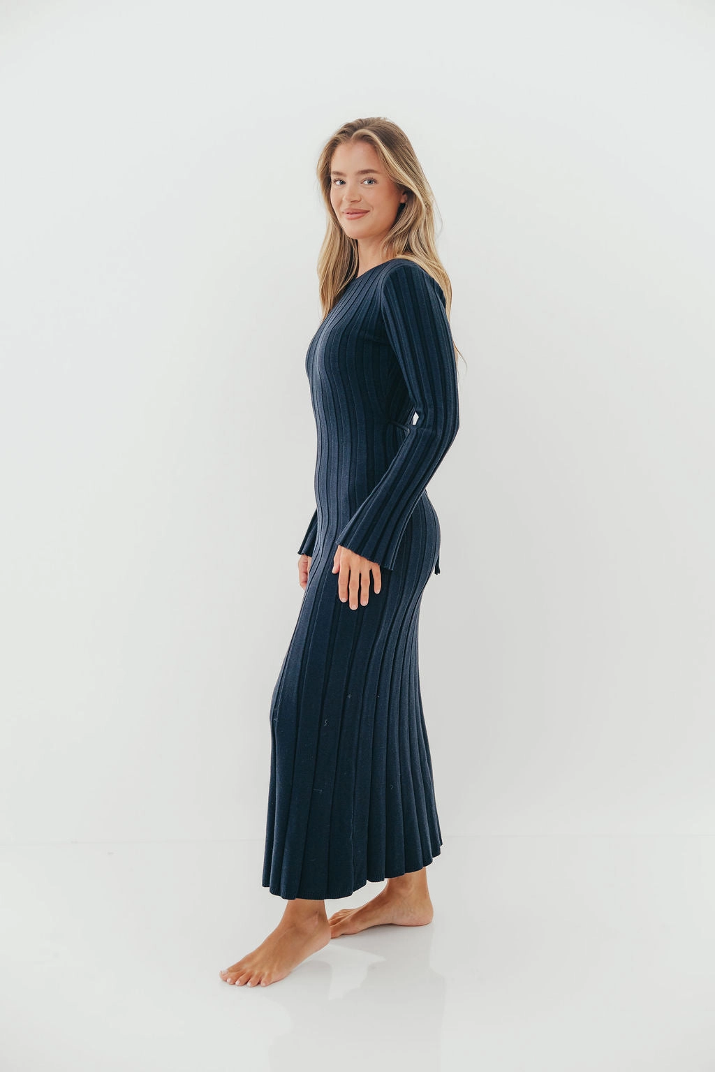Colette Luxe Maxi Dress in Midnight Navy Bold Cut Glam Touch
