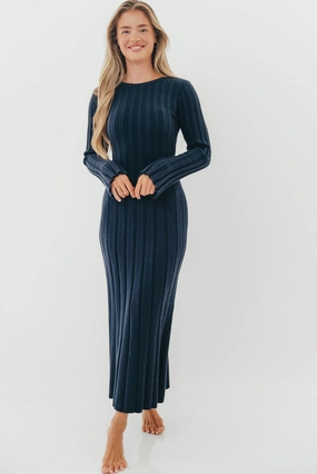 Colette Luxe Maxi Dress in Midnight Navy Peace Glow Fashionable appearance