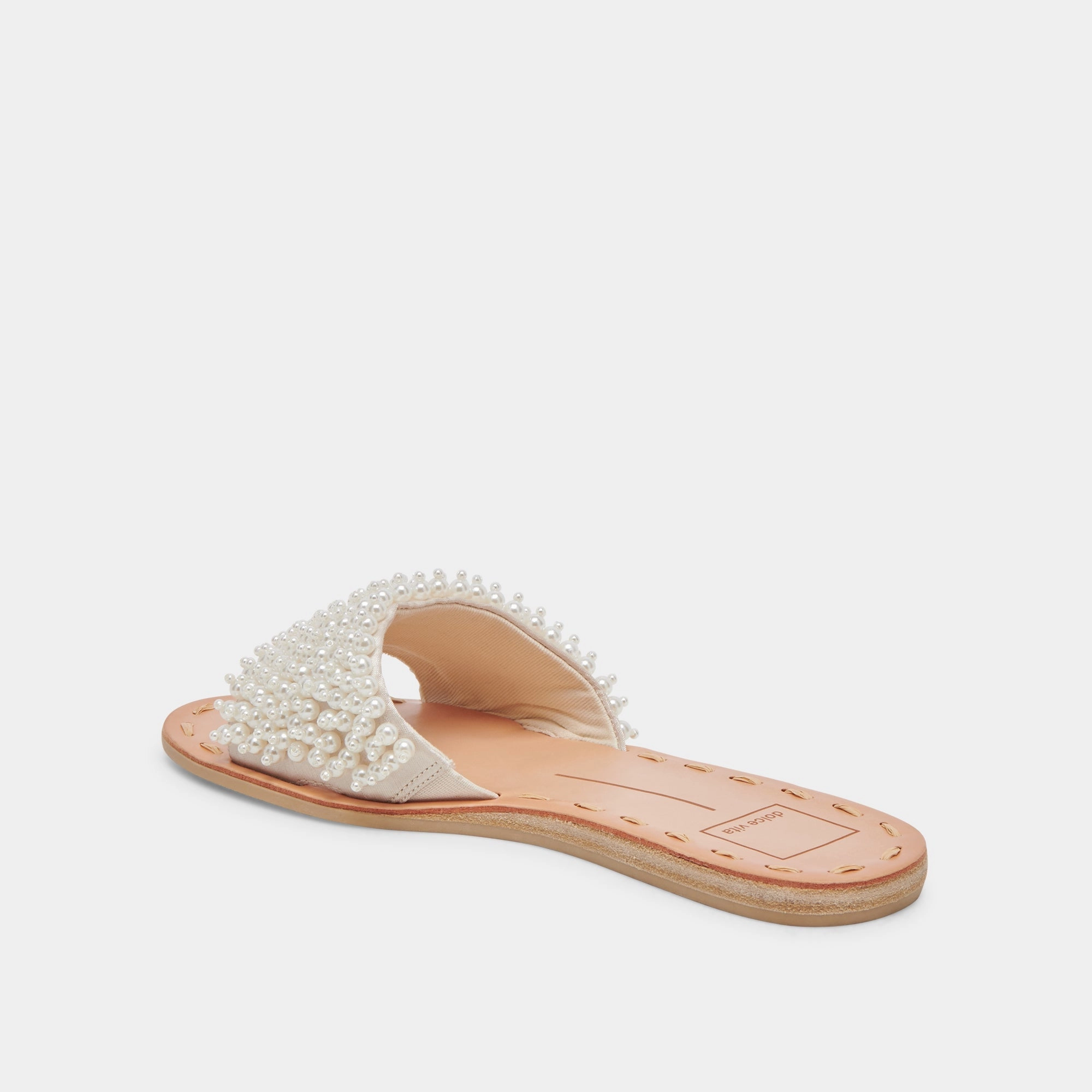 Comfortable Step Dolce Vita Dalon Pearl Sandals in Vanilla Pearls