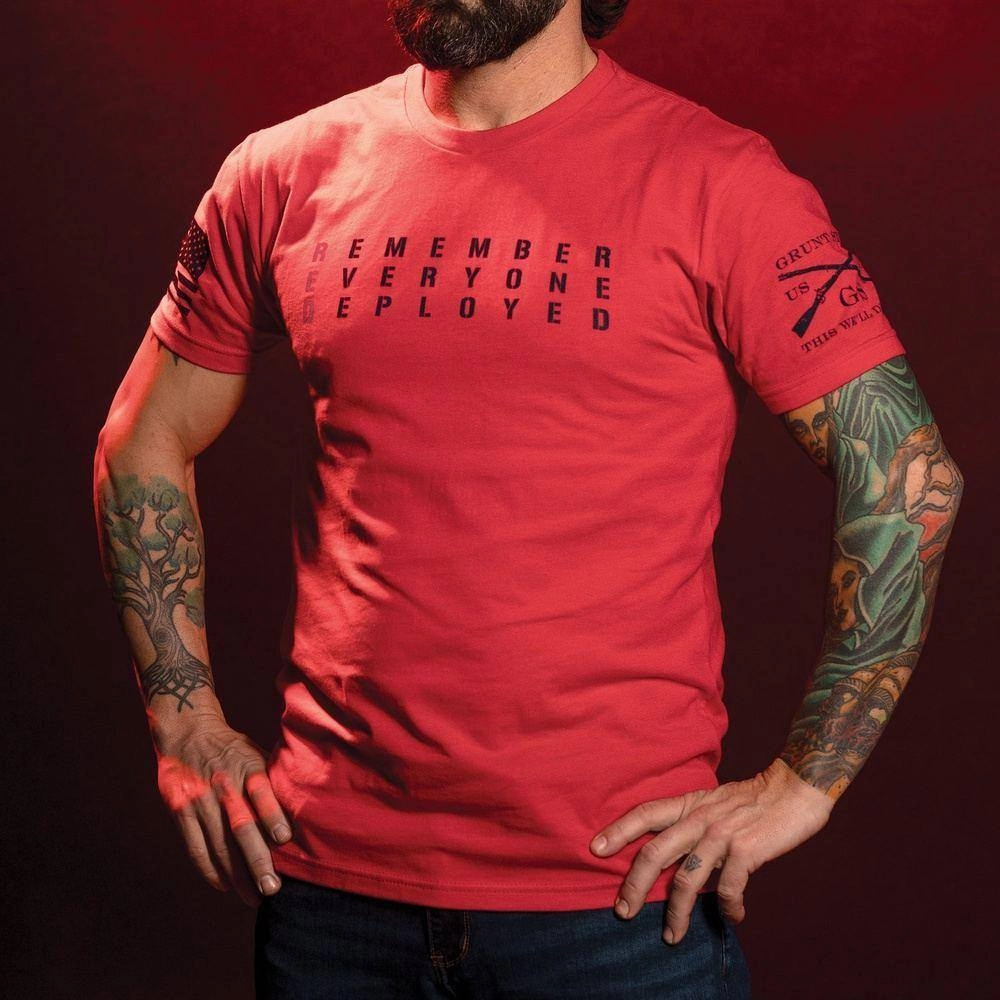 Durable Ribbed Hem RED Friday T-Shirt - Red