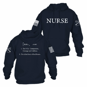 Nurse Defined Hoodie - Navy Giraffe like