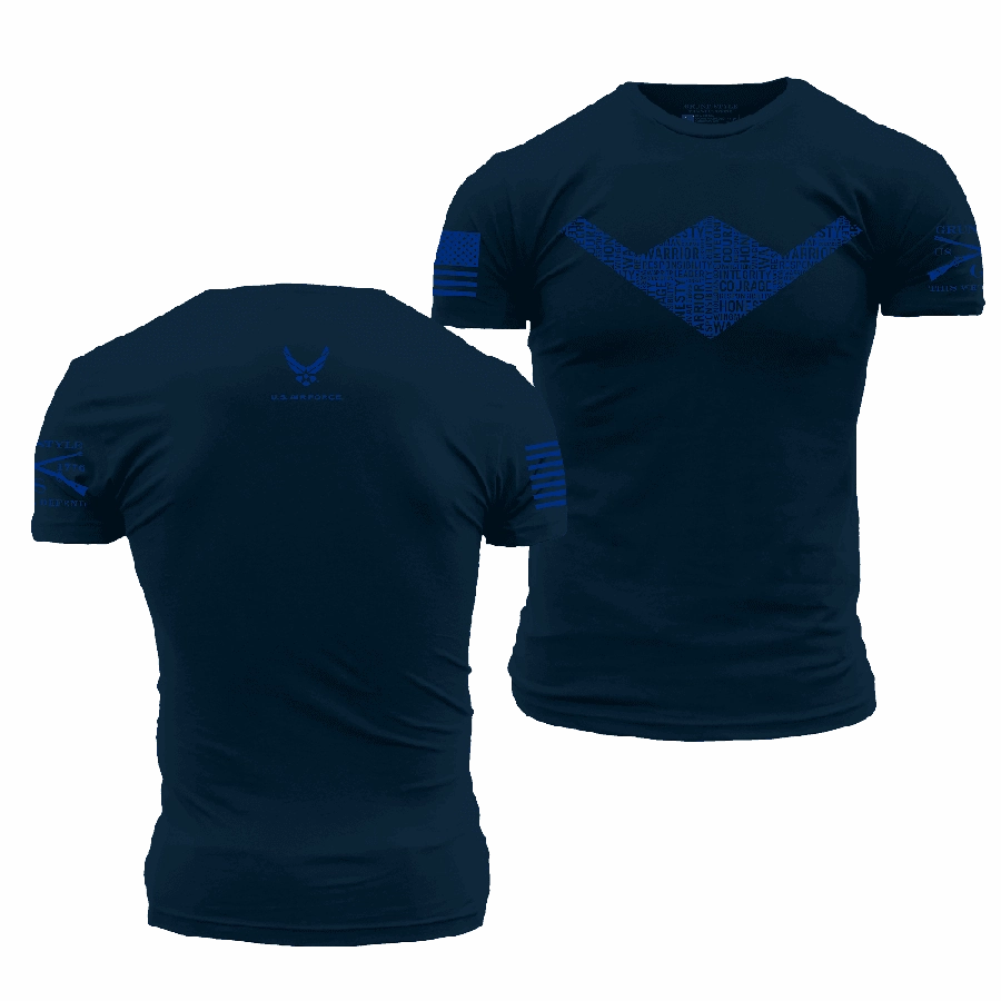 Soft Cotton Feel Loose fitting comfort USAF - The Sky's No Limit T-Shirt - Midnight Navy