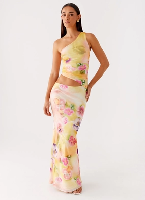 Seasonal Wear Morning Wear Seranella One Shoulder Maxi Dress - Sunburst Floral
