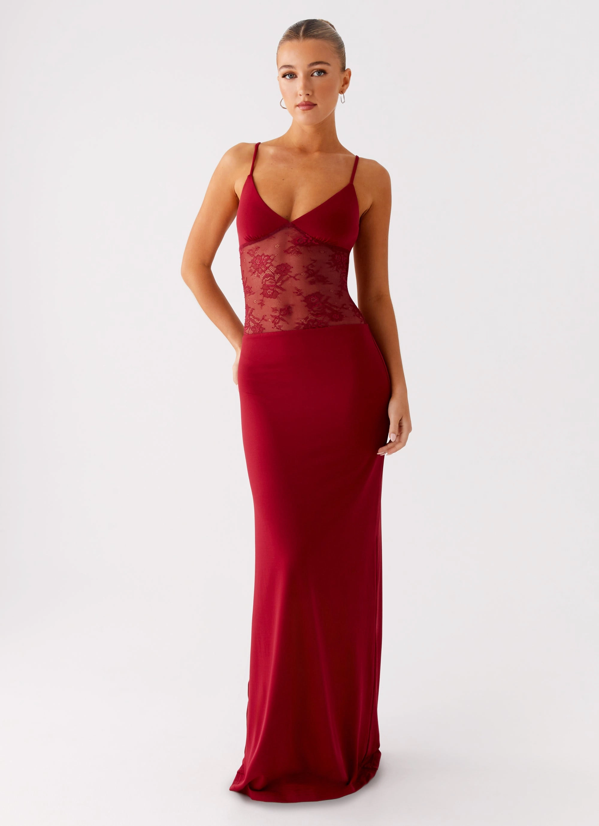 Knit Warm Envy Maxi Dress - Maroon