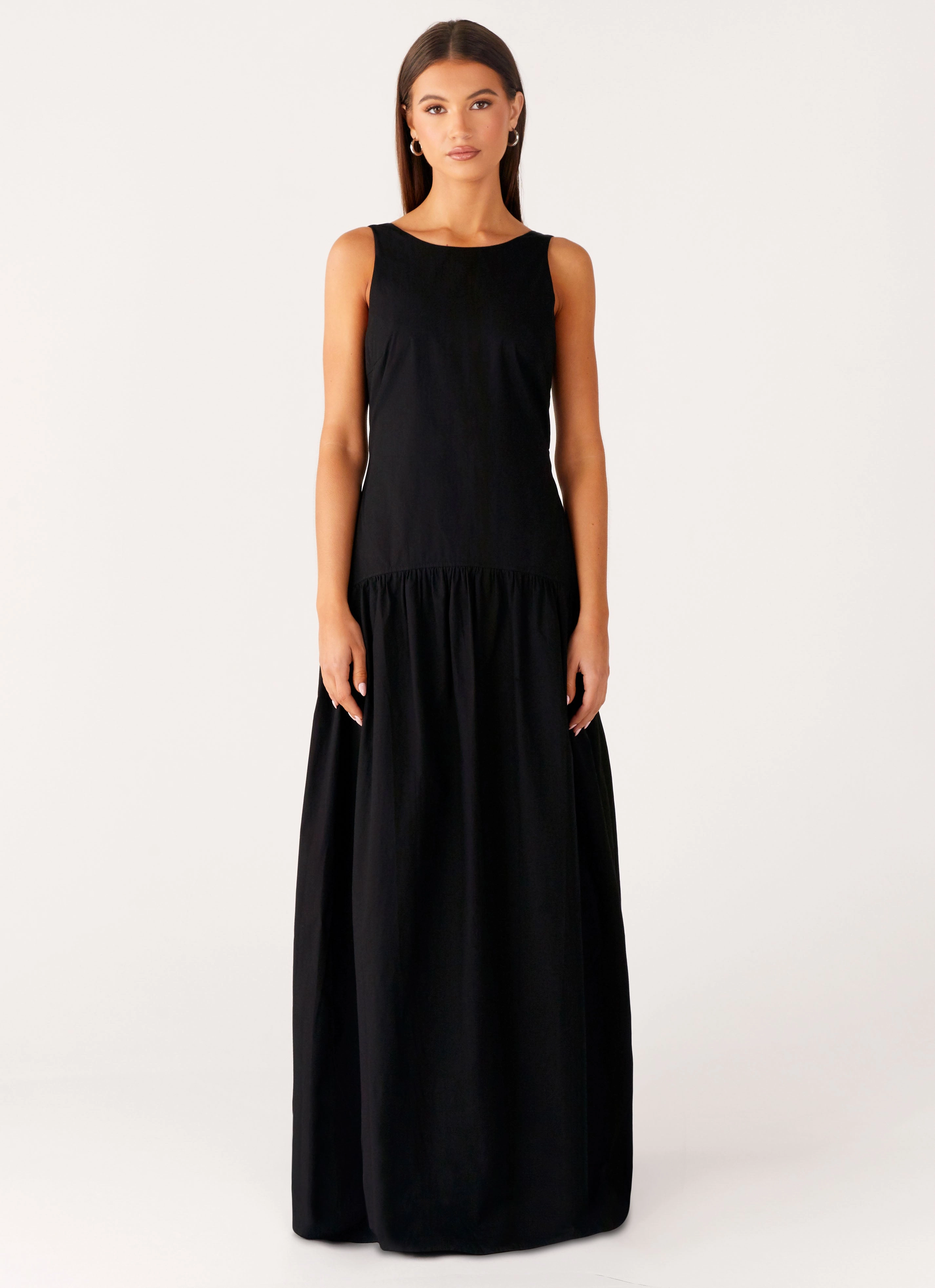 Morena Maxi Dress - Black Straight-Cut