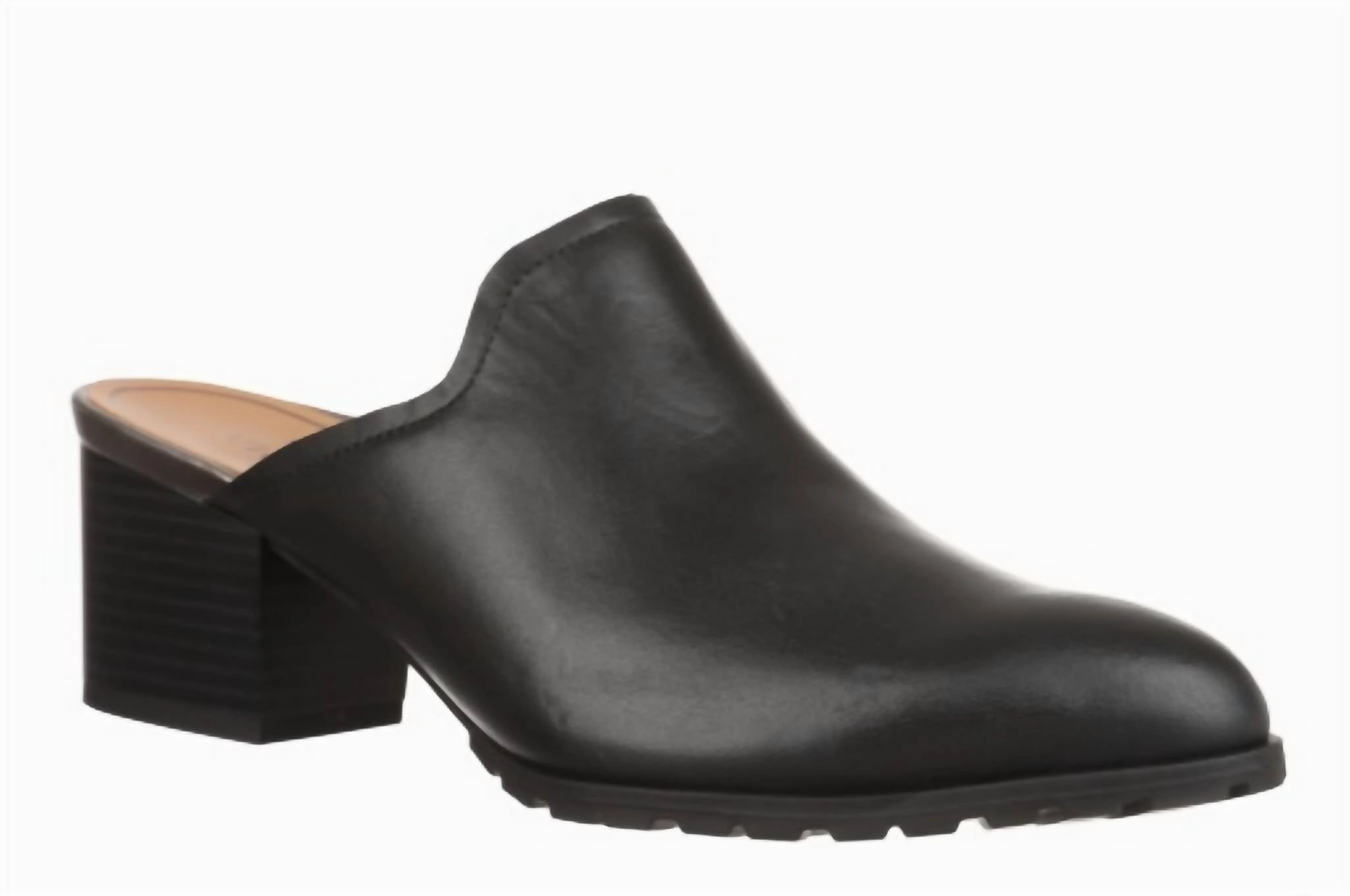 Women Claremont Block Heel Mule In Black Sturdy Backing