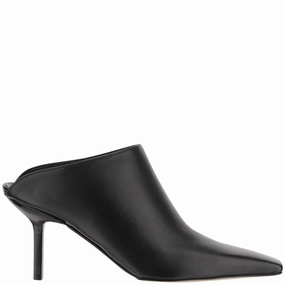 Square Toe Leather Mules Flexible Use