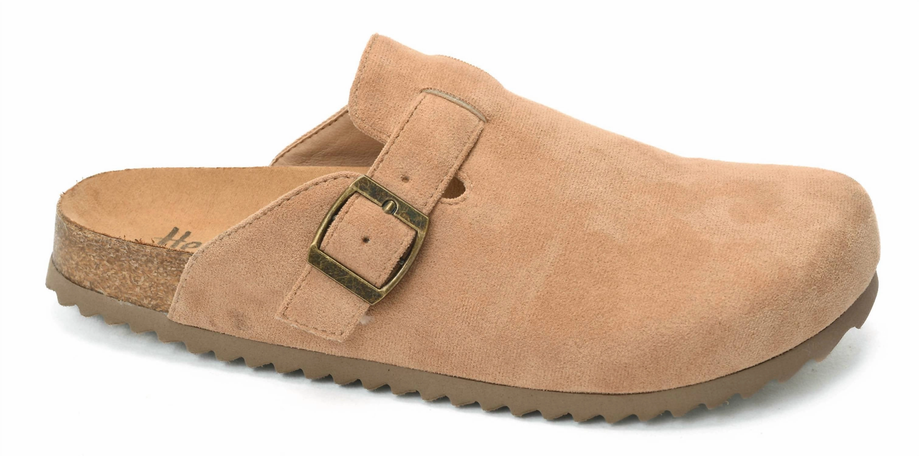 Light Slip Shoes Anti Abrasion Women's One For The Books Mule In Faux Camel Suede