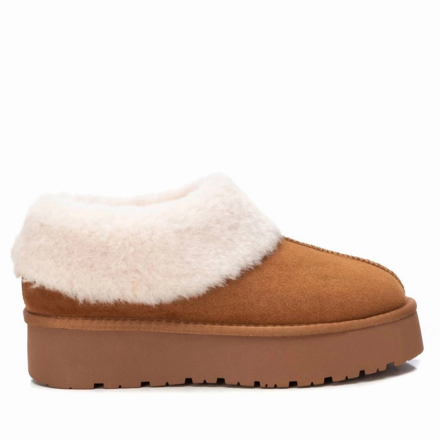 Comfy Relax Shoes Quick Walk Fit Women's Winter Suede Clogs In Camel