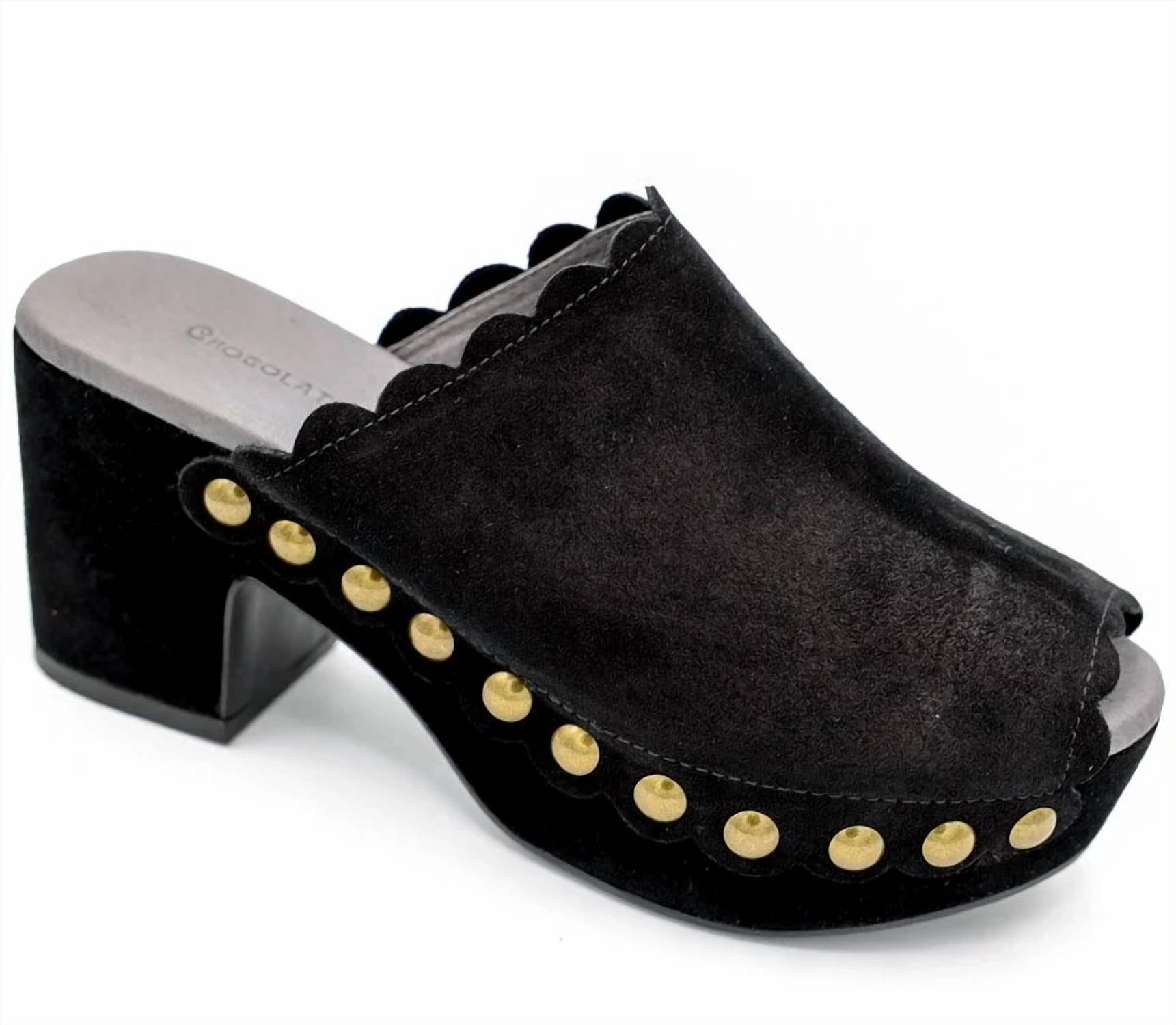 Women Genessis Clog In Black Suede Minimalist Look