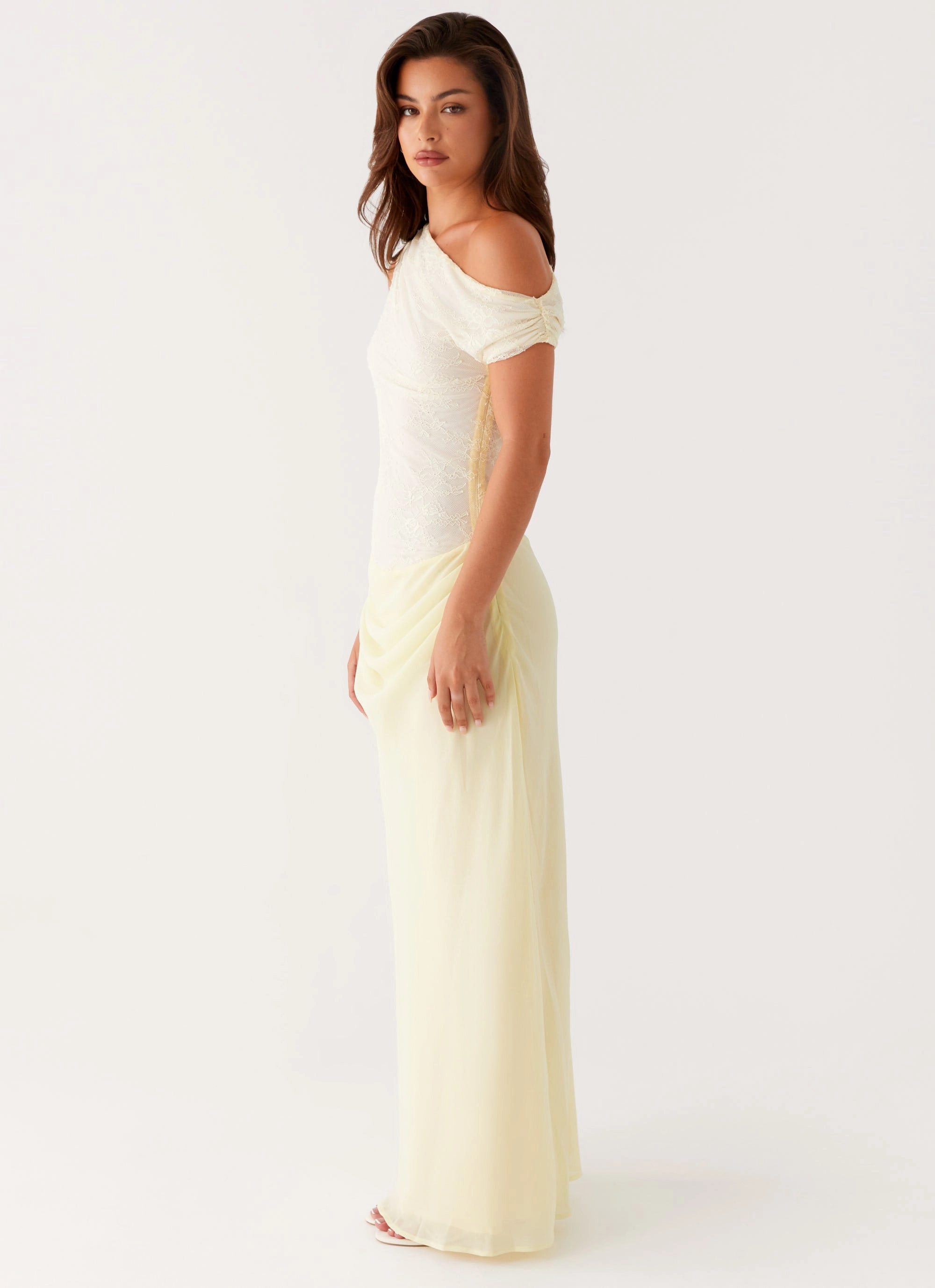 Simple Texture Wedding guest Lili Maxi Dress - Yellow