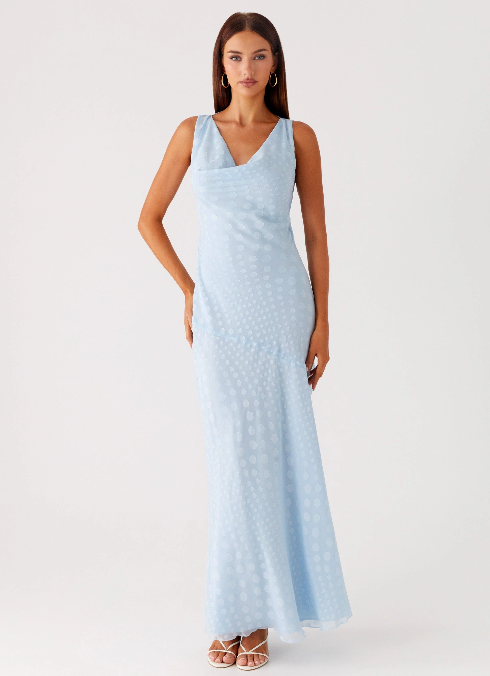 Perfect For Any Occasion velvet feel Sundance Chiffon Maxi Dress - Blue