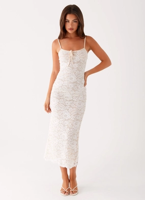 Sporty Look Postcards Lace Midi Dress - Ivory