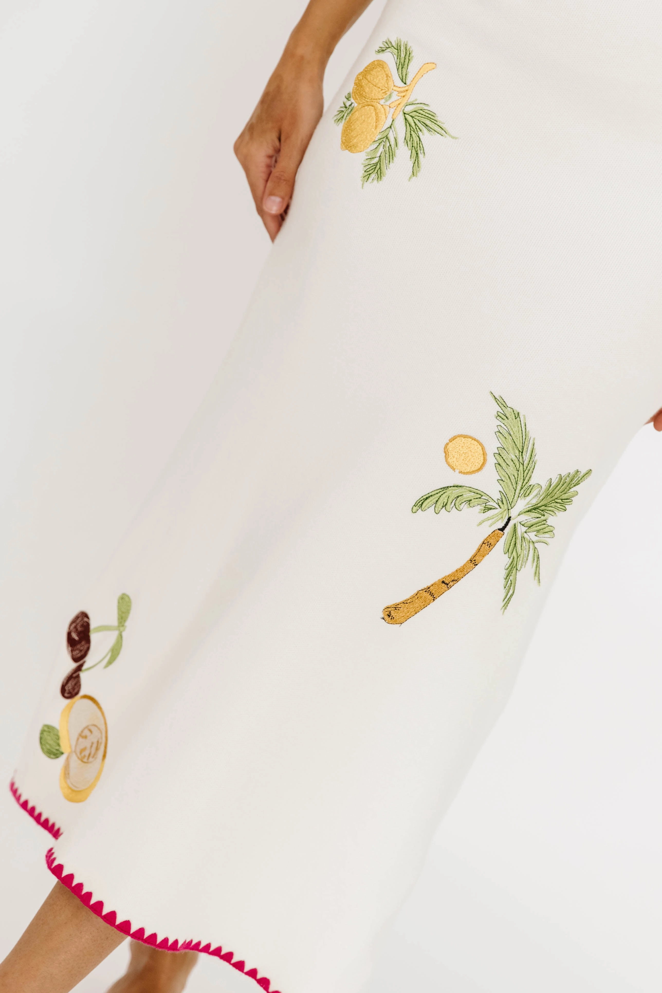 Meyer Embroidered Sweater Dress in Cream Morning Glow