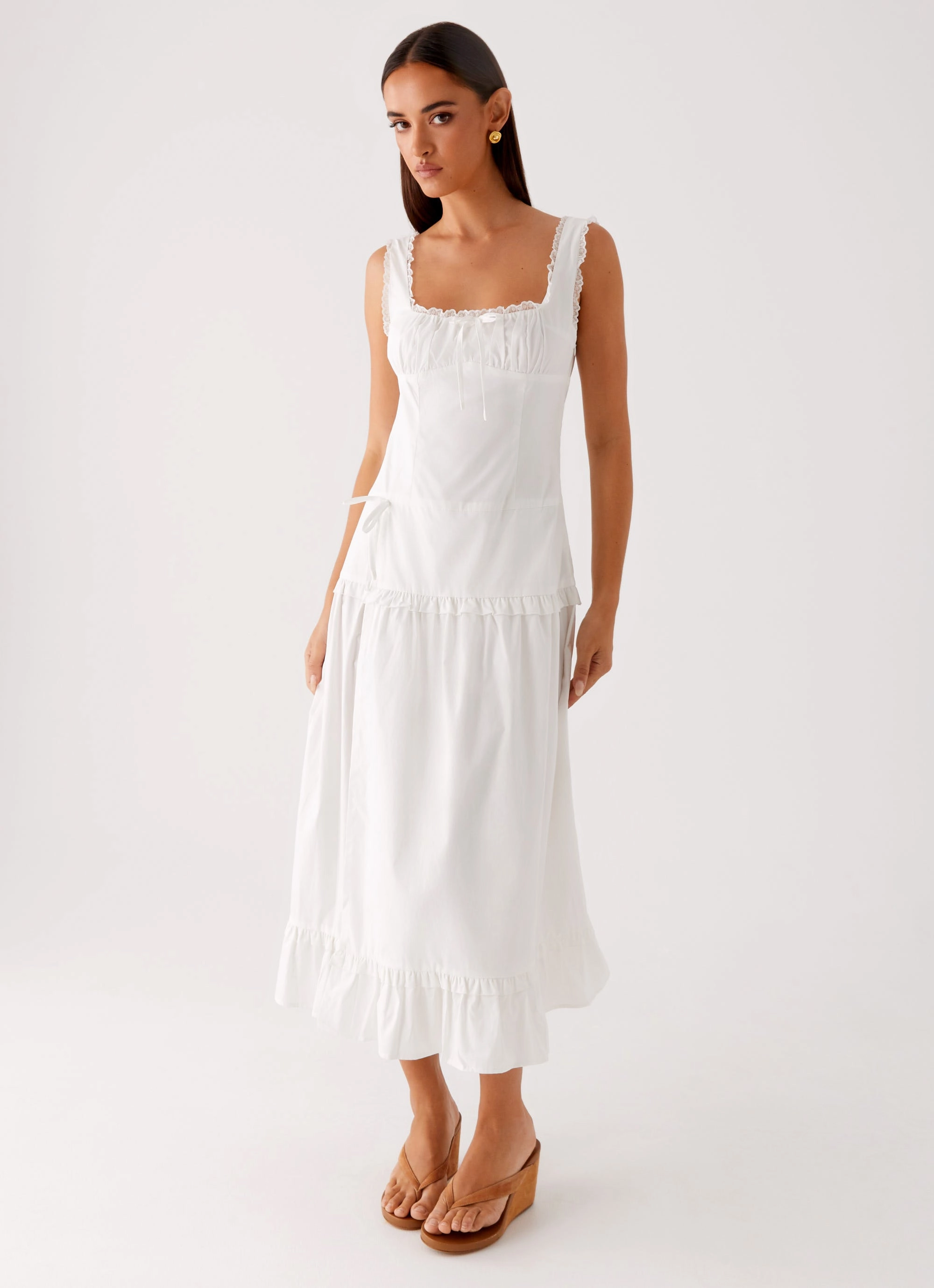Quinn Midi Dress - White Winter-Season