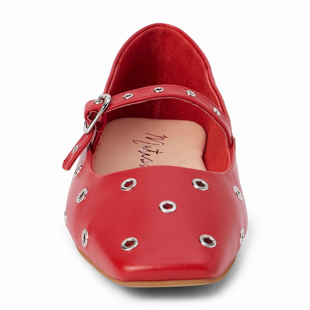 Matisse Mick Ballet Flat in Red Club Night Breathable Lining