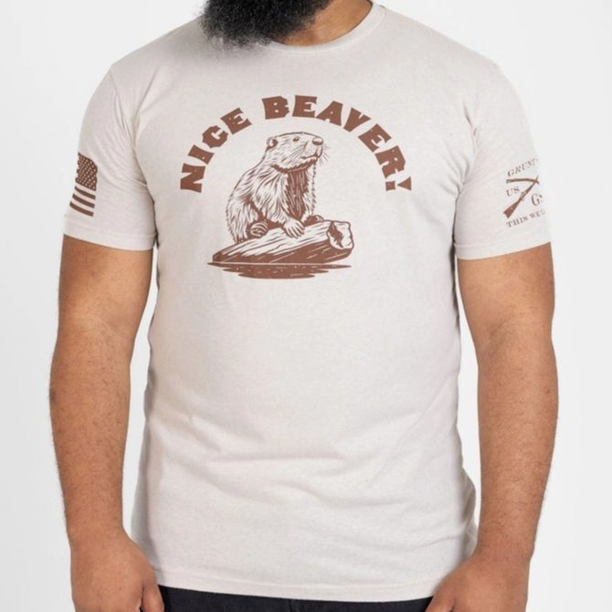 Nice Beaver T-Shirt - Sand Active Comfort Wear Casual Comfort Wear