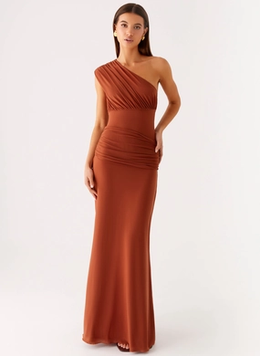 Glimmer Maxi Dress - Rust Glam Touch foldable