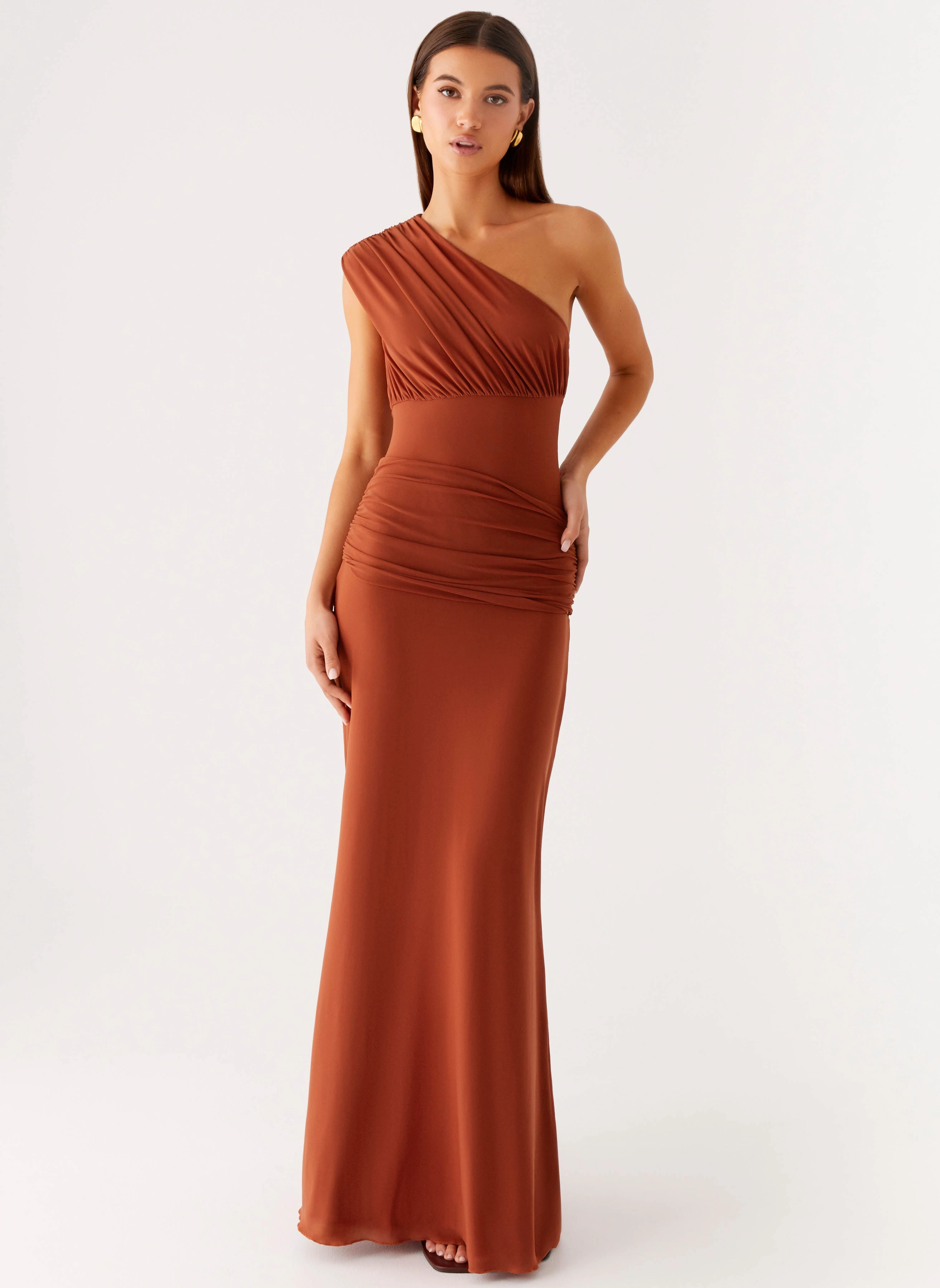 Glimmer Maxi Dress - Rust Glam Touch foldable