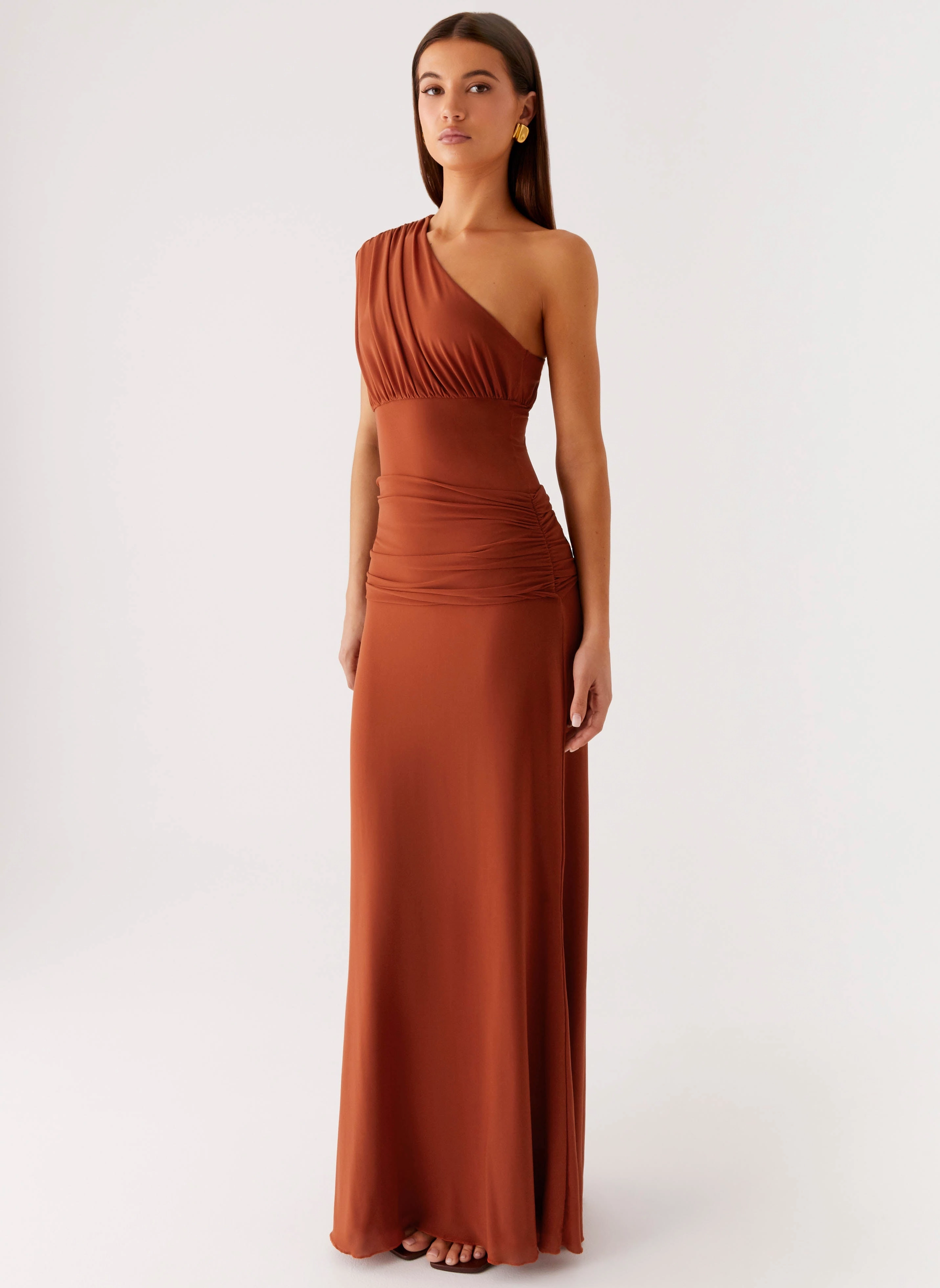 Glimmer Maxi Dress - Rust Sage Detail Calm Finish
