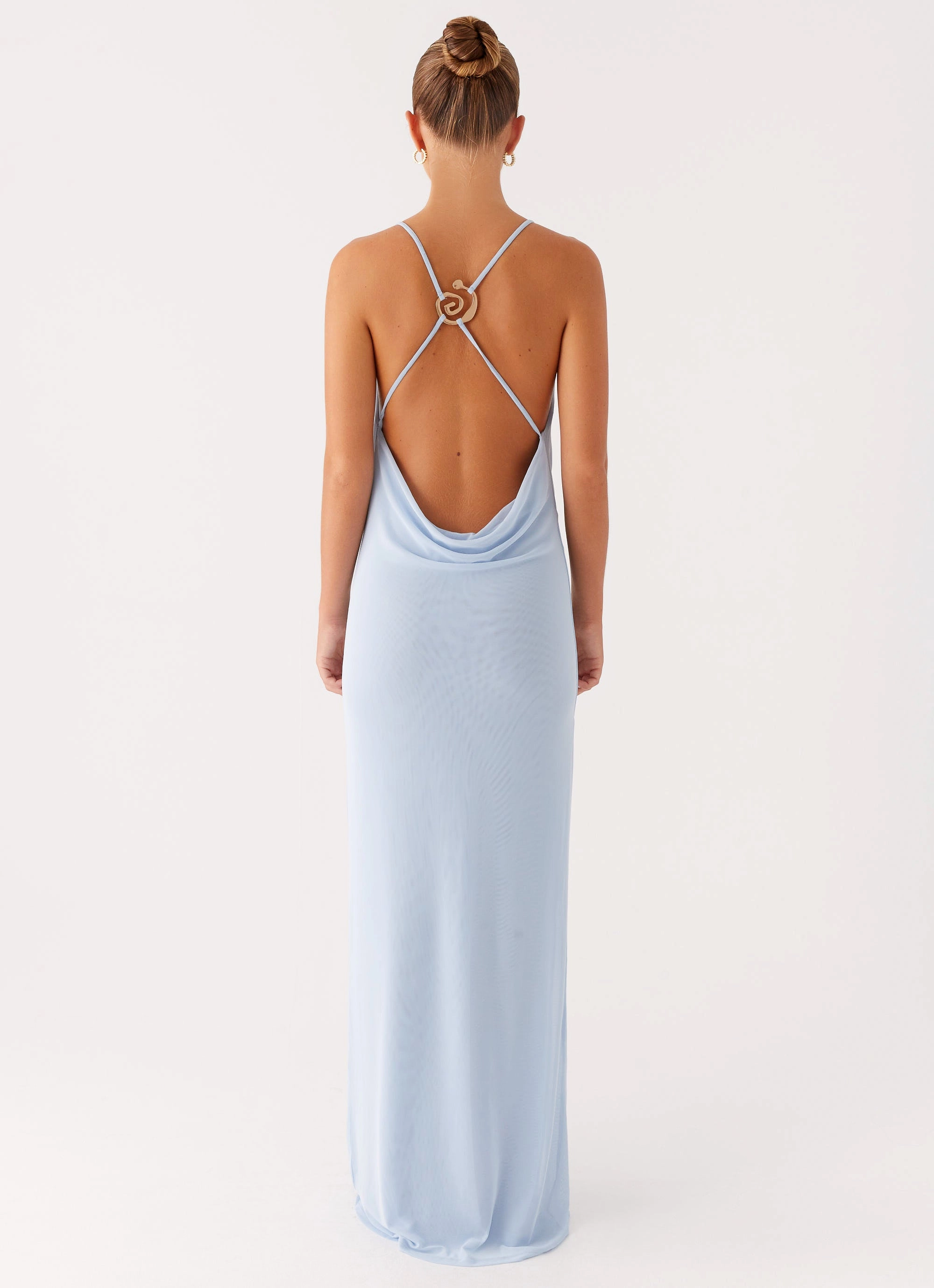 Game Player Maxi Dress - Blue Light Touch Easy Texture