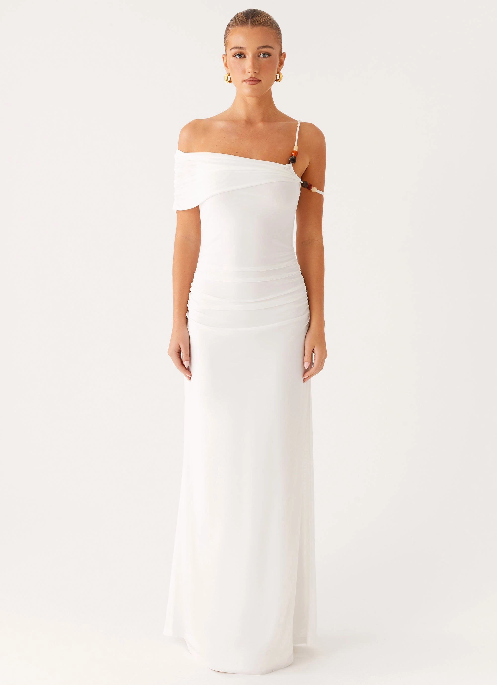 Office Glam Conquer Maxi Dress - Off White